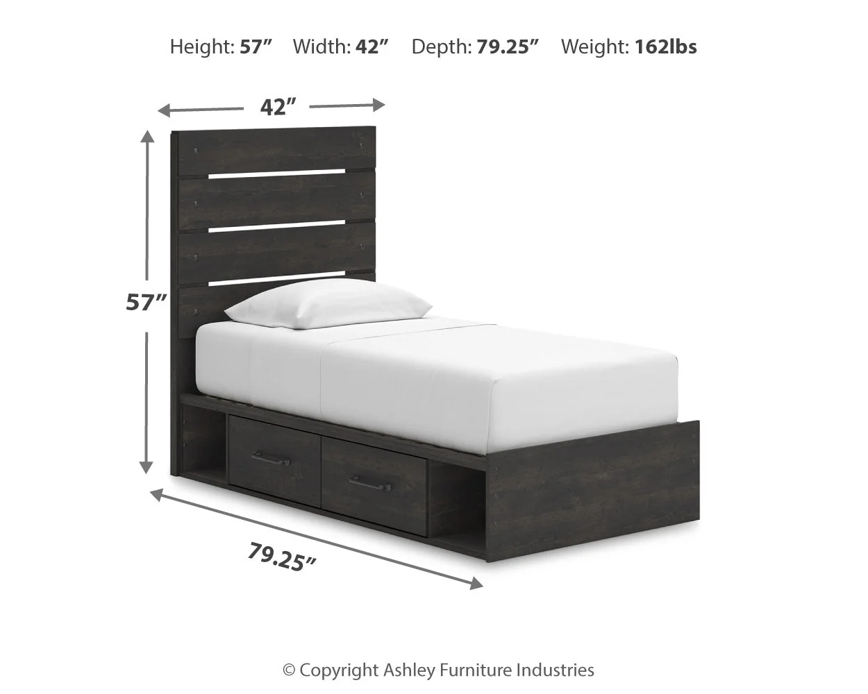 Hollivern Twin Panel Storage Bed with Mirrored Dresser and Chest in Dark Gray - Image 26
