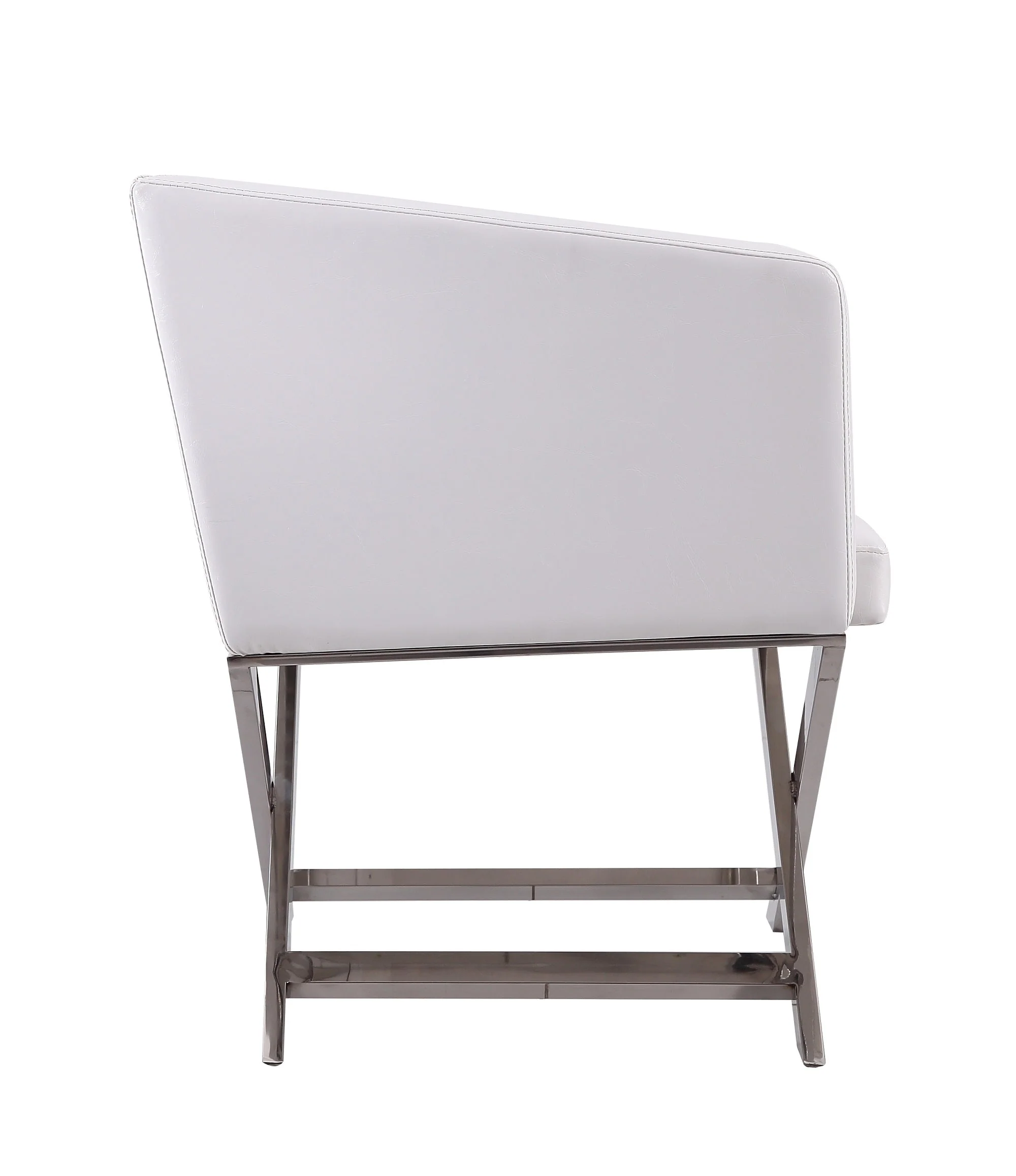 Hollywood Lounge Accent Chair in White and Polished Chrome (set of 2) - Image 5