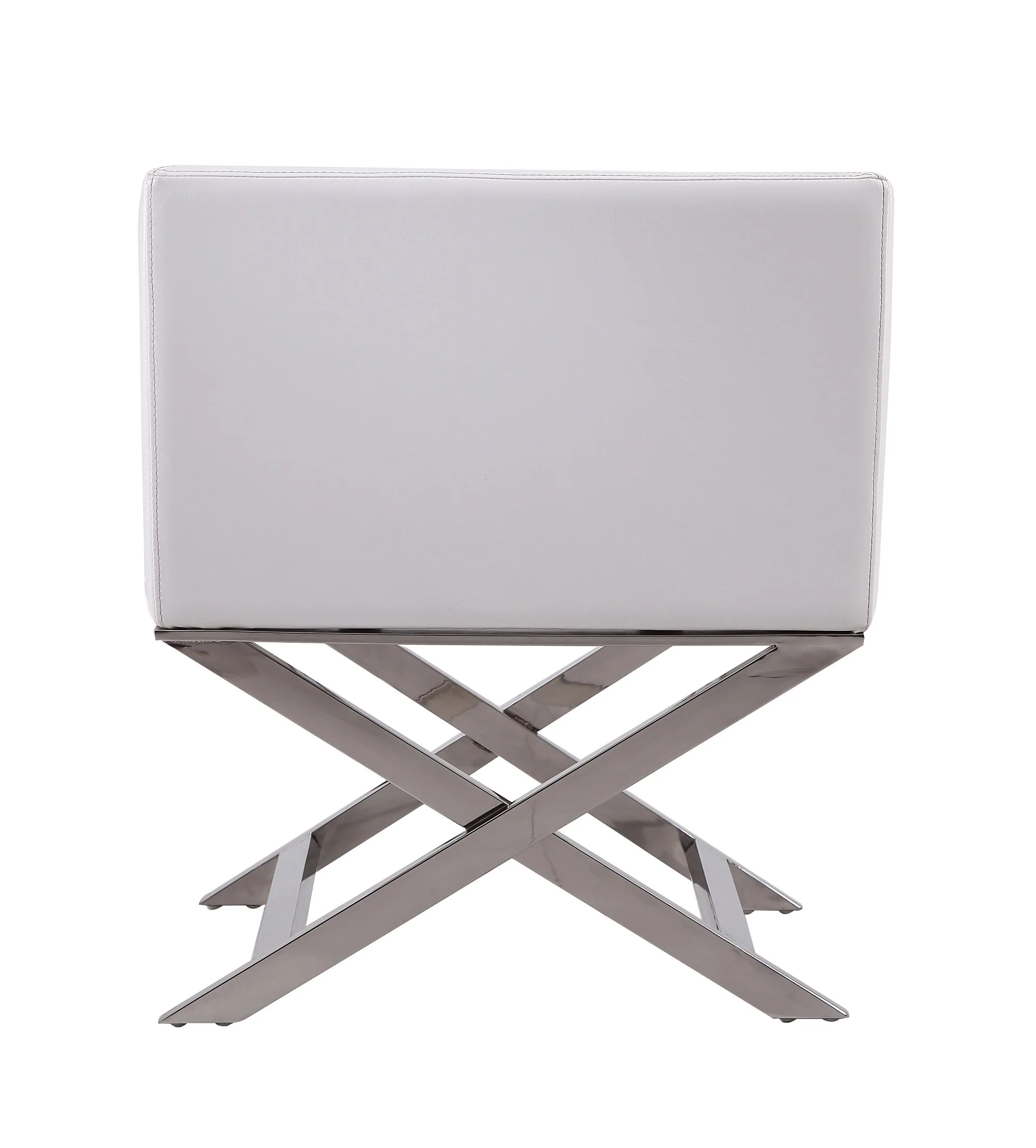 Hollywood Lounge Accent Chair in White and Polished Chrome (set of 2) - Image 7