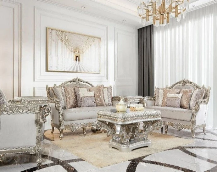 Homey Design HD-1609 Metallic Antique Gold Perfect Brown Loveseat - Image 2
