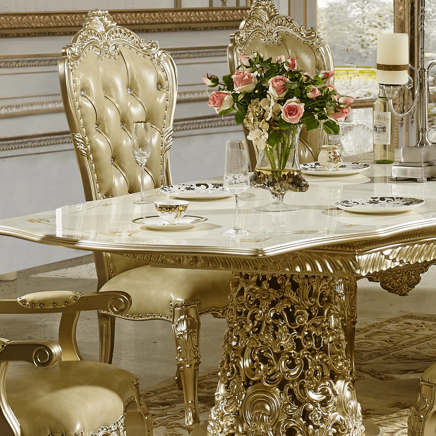 Homey Design HD-1812 Champagne Buffet - Image 4