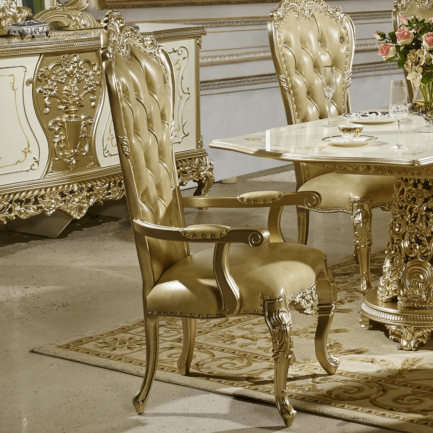 Homey Design HD-1812 Champagne Buffet - Image 5