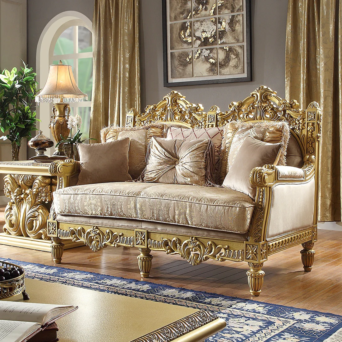 Homey Design HD-2659 Metallic Bright Gold 3-Piece Set - Image 3
