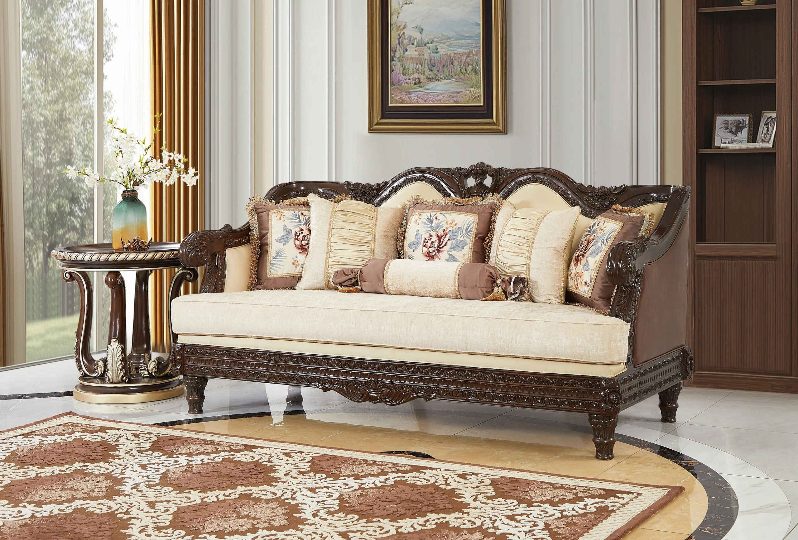 Homey Design HD-386 Cherry Mahogany 3-Piece Set - Image 3