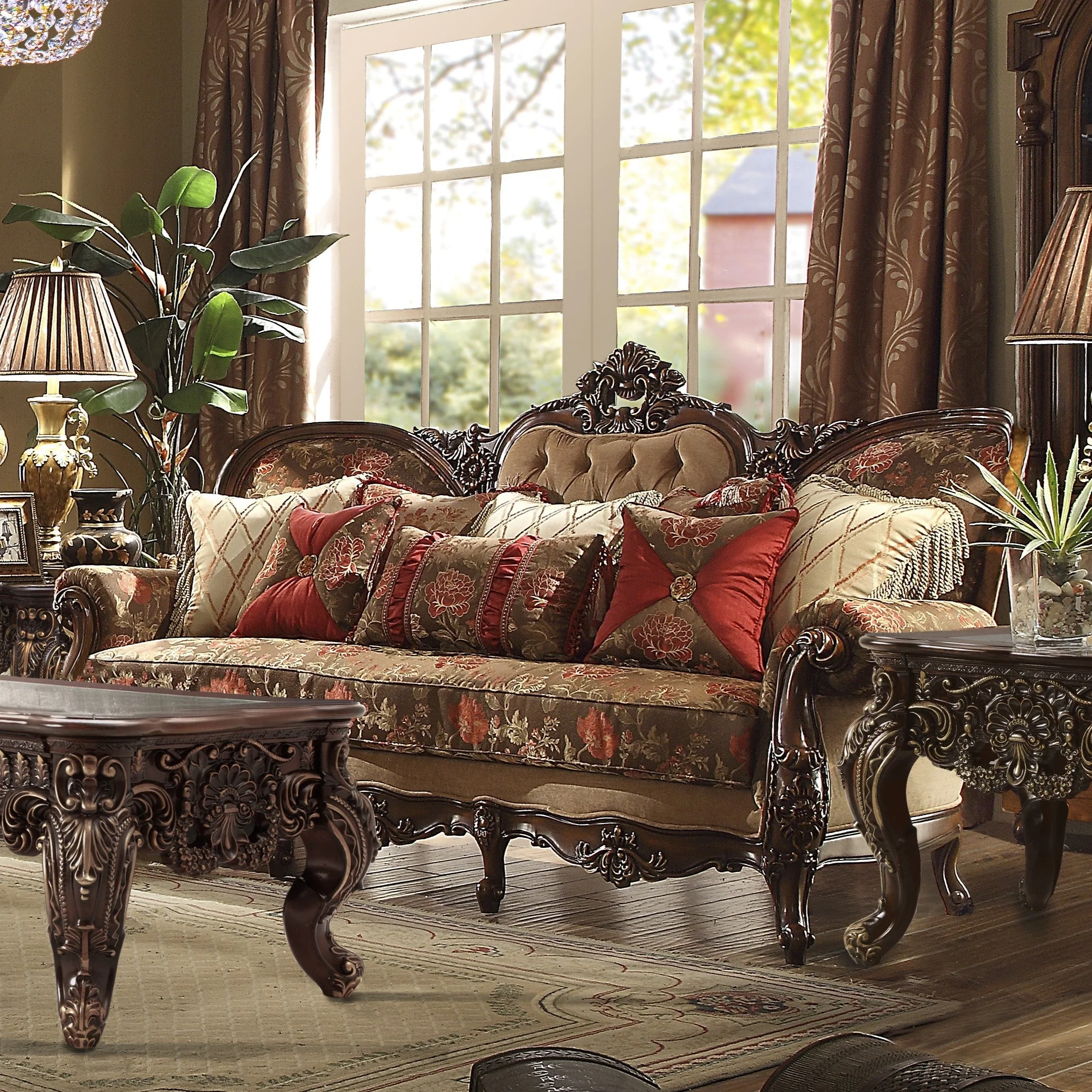 Homey Design HD-39 Dark Cherry Oak 3-Piece Set - Image 2