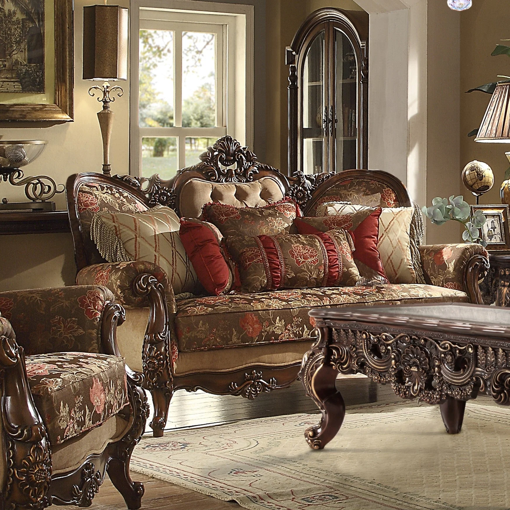 Homey Design HD-39 Dark Cherry Oak 3-Piece Set - Image 3