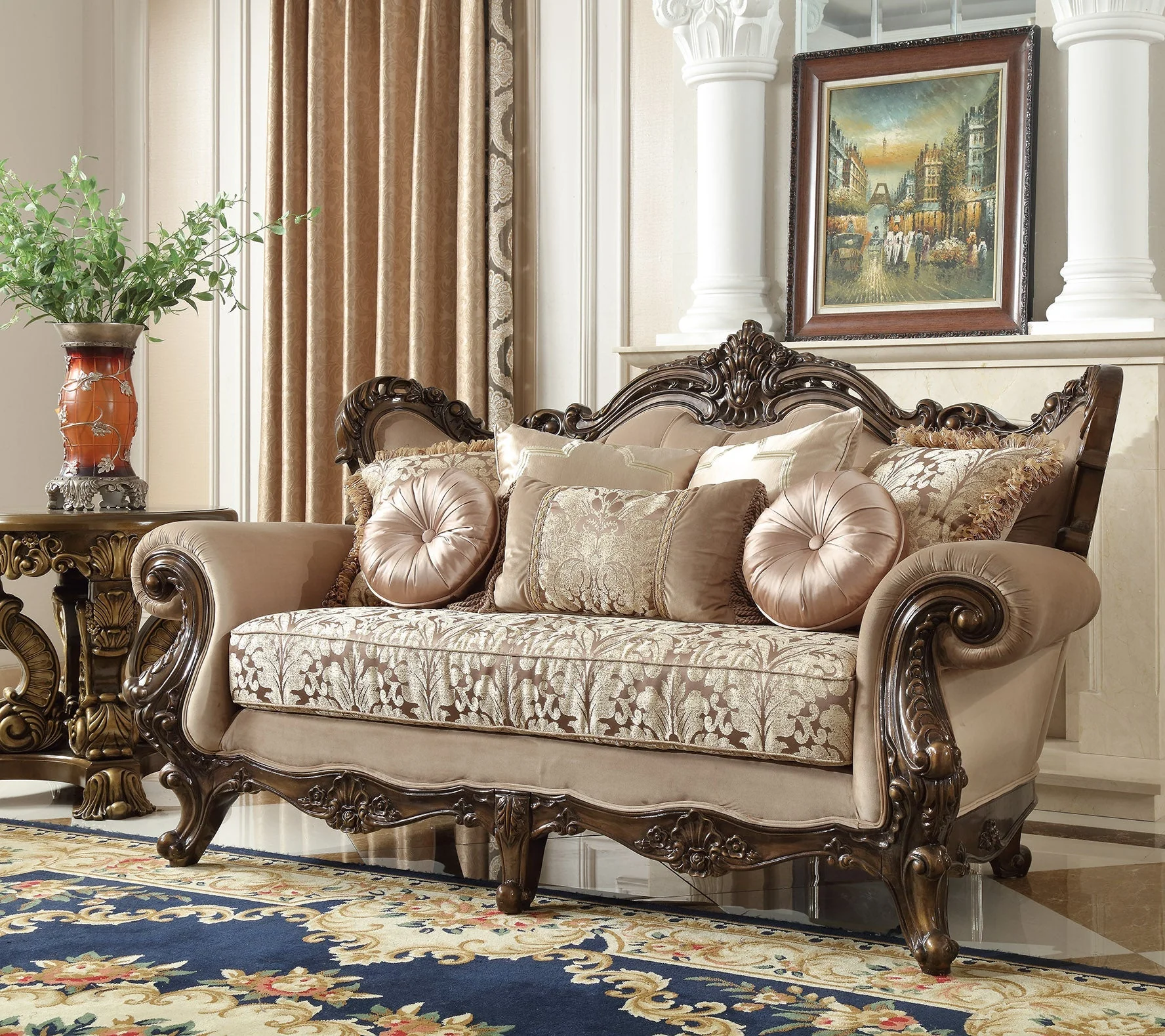 Homey Design HD-6935 Perfect Brown Loveseat