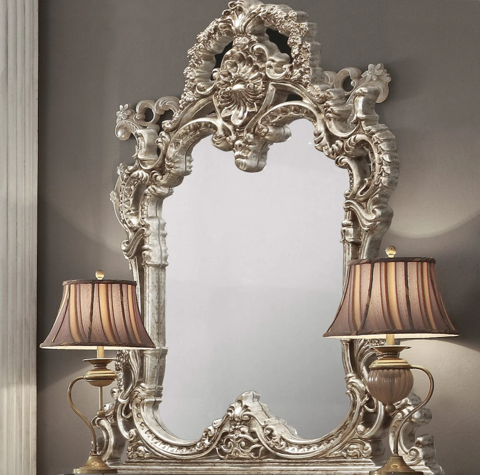 Homey Design HD-998CH Champagne Silver Mirror