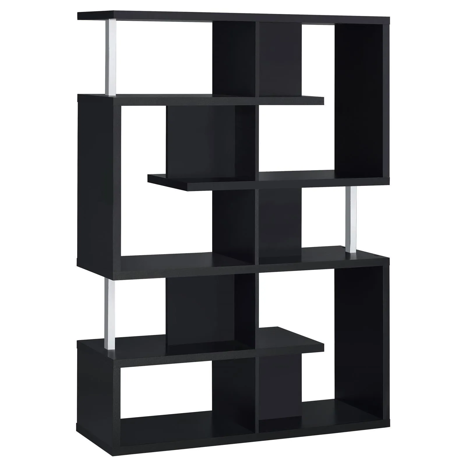 Hoover Black/Chrome 5-Tier Bookcase - Image 2