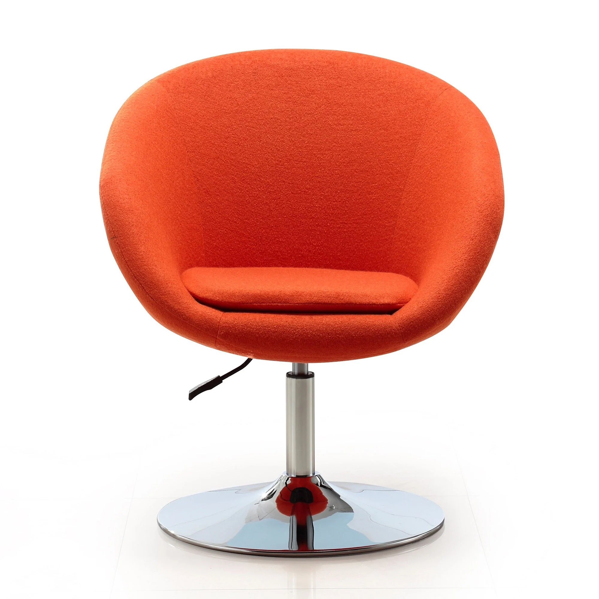 Hopper Swivel Adjustable Height Chair in Orange and Polished Chrome (Set of 2) - Image 2