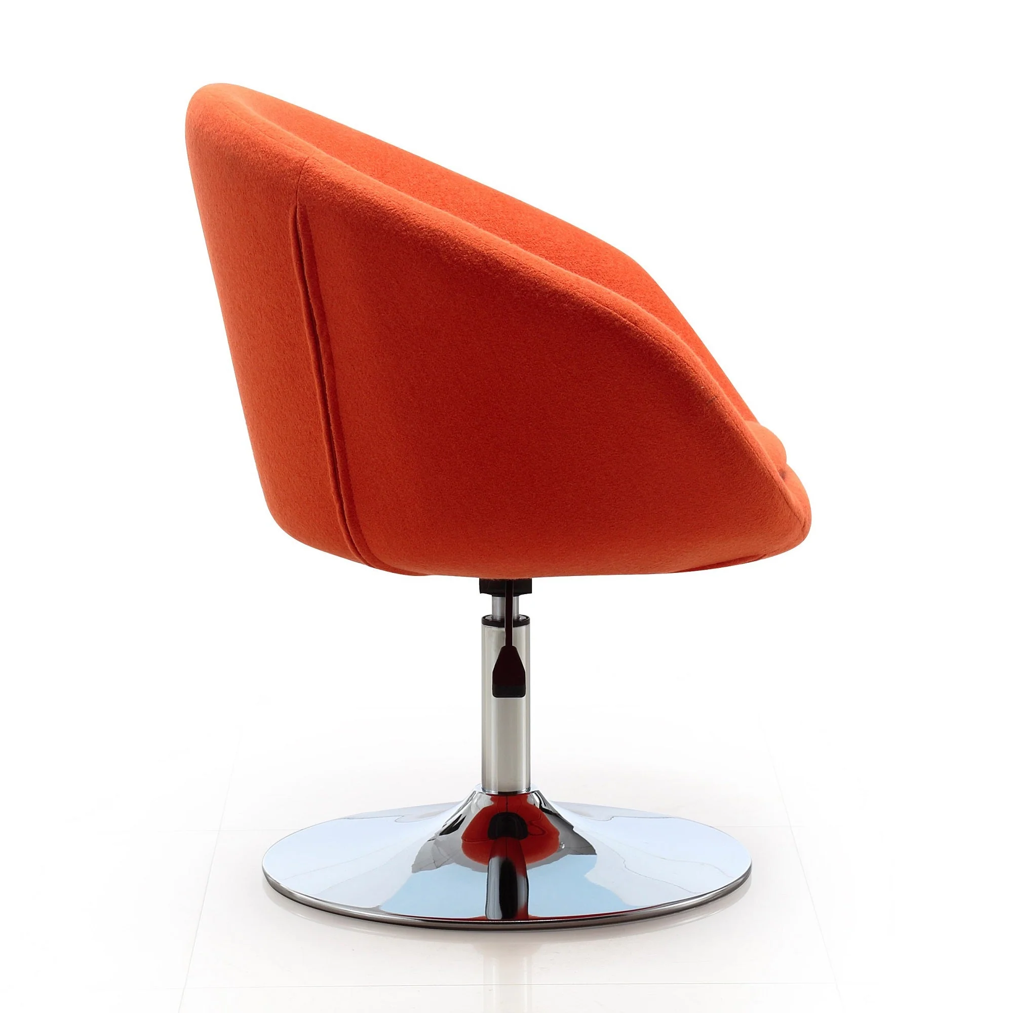 Hopper Swivel Adjustable Height Chair in Orange and Polished Chrome (Set of 2) - Image 3