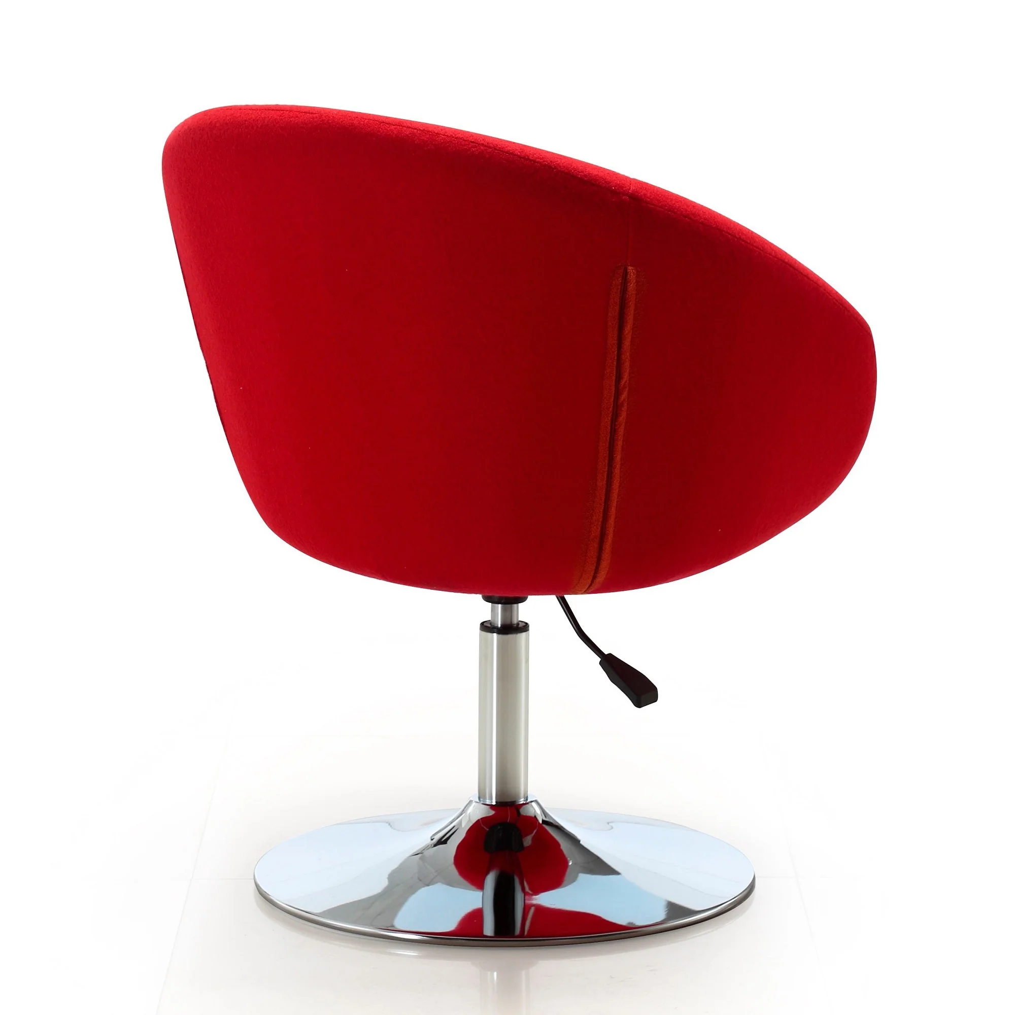 Hopper Swivel Adjustable Height Chair in Red and Polished Chrome - Image 6