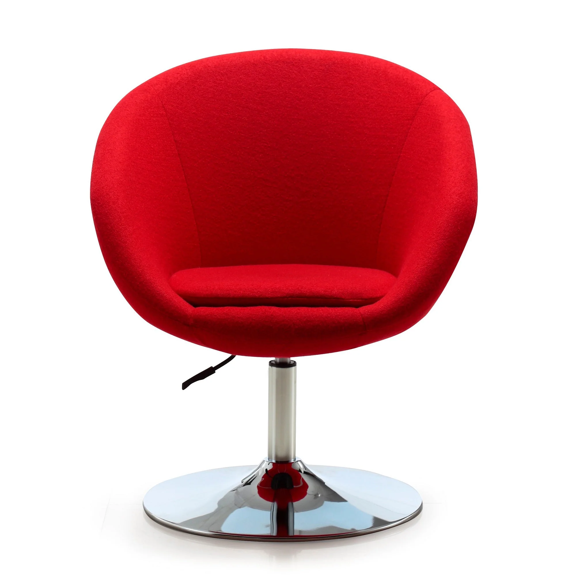 Hopper Swivel Adjustable Height Chair in Red and Polished Chrome (set of 2) - Image 4