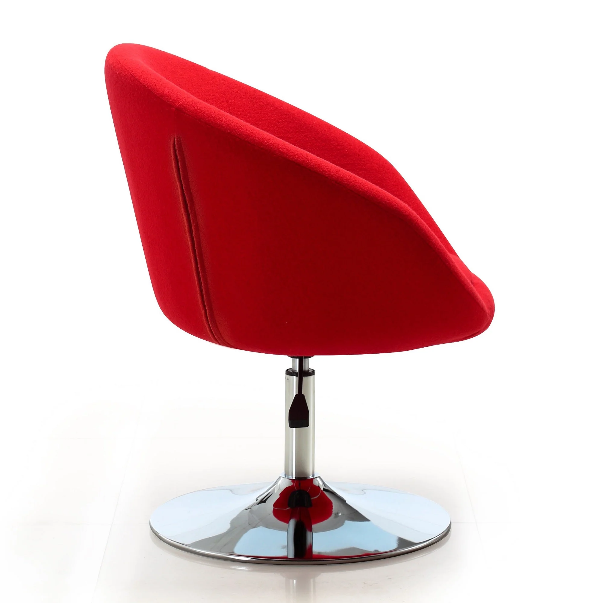Hopper Swivel Adjustable Height Chair in Red and Polished Chrome (set of 2) - Image 5