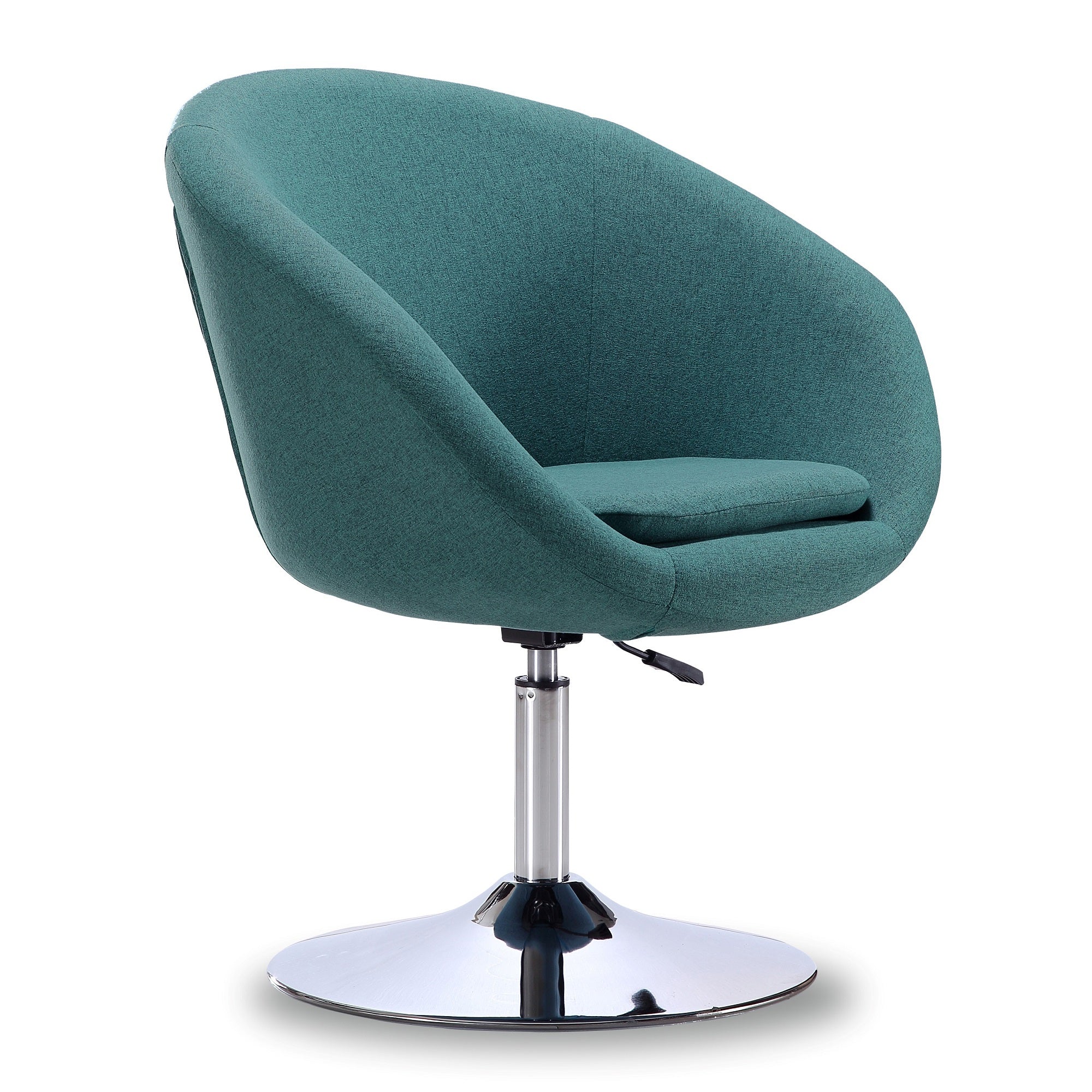 Hopper Swivel Adjustable Height Chair in Sky Blue and Polished Chrome (set of 2) - Image 3
