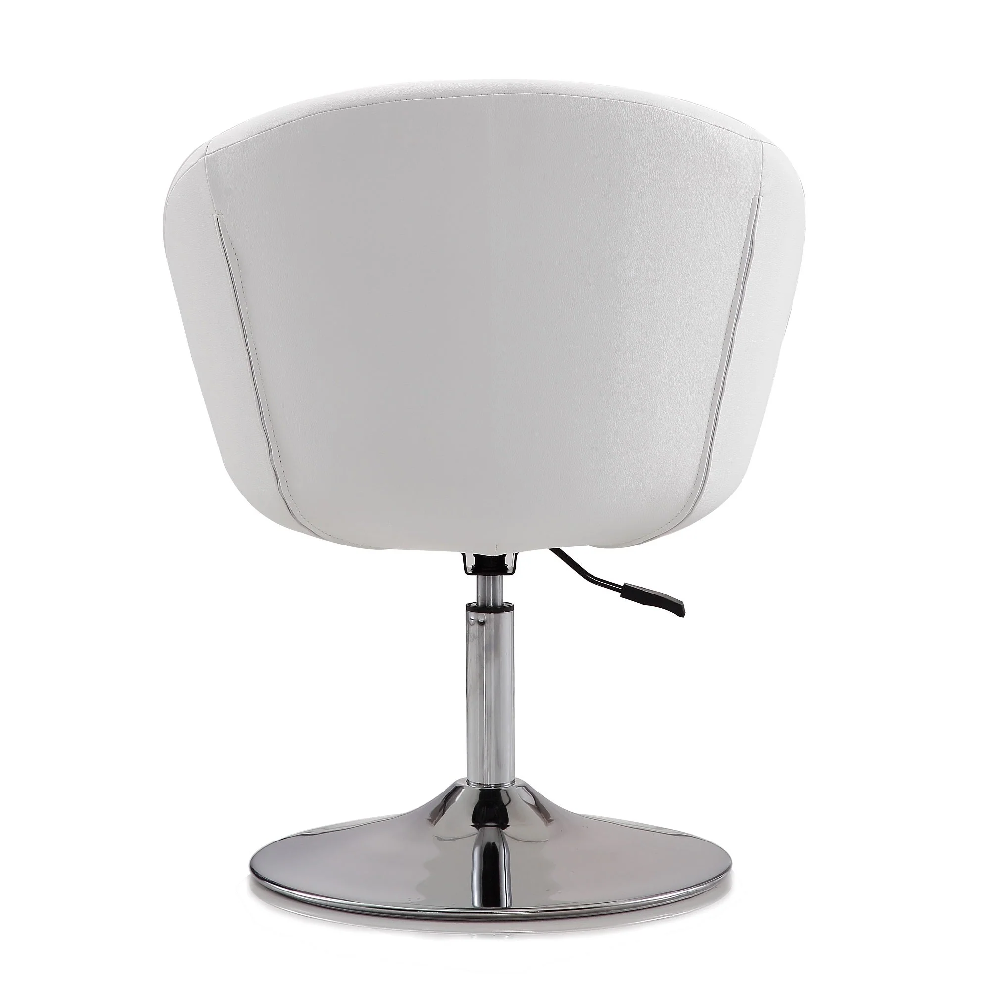 Hopper Swivel Adjustable Height Faux Leather Chair in White and Polished Chrome (set of 2) - Image 6