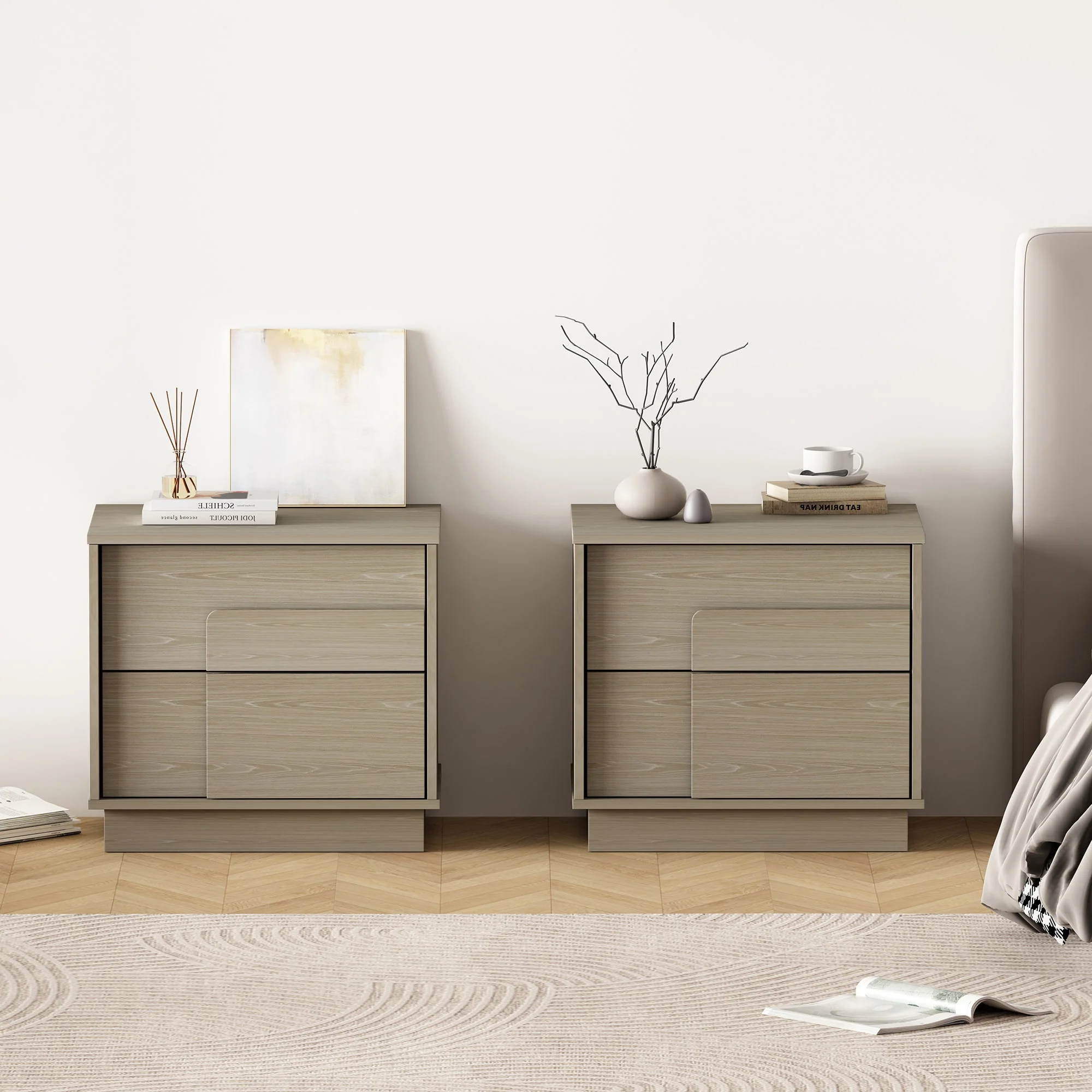 Horizon Nightstand in Whitewashed Oak (set of 2) - Image 2