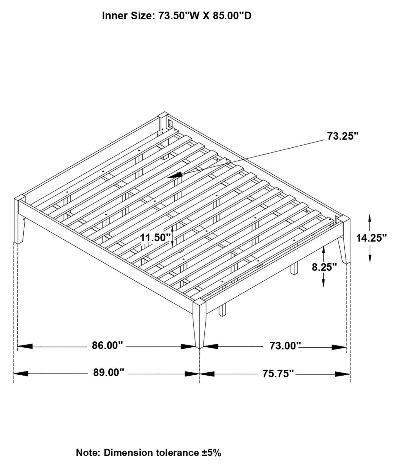 Hounslow Platform California King Bed White - Image 8