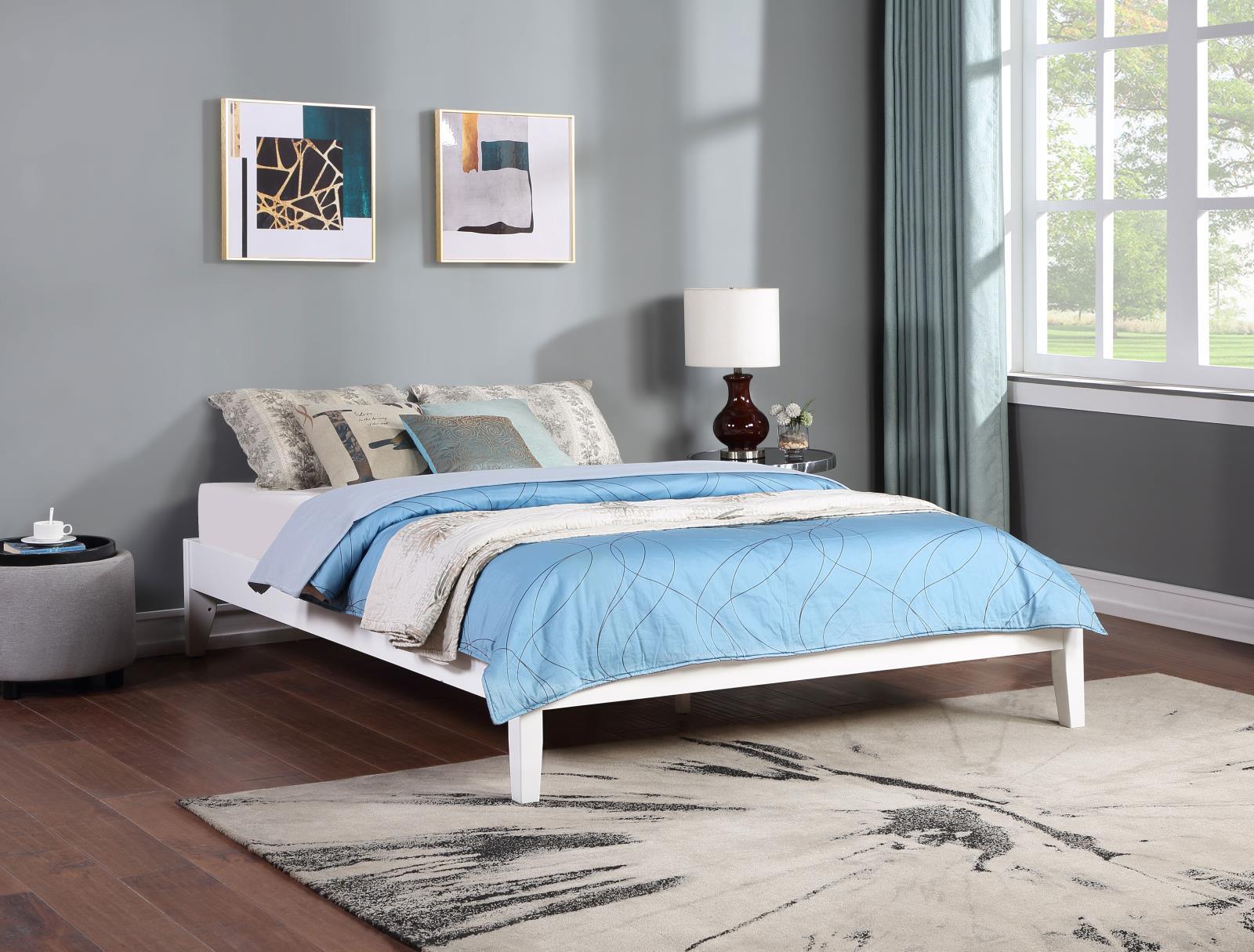 Hounslow White Platform Queen Bed