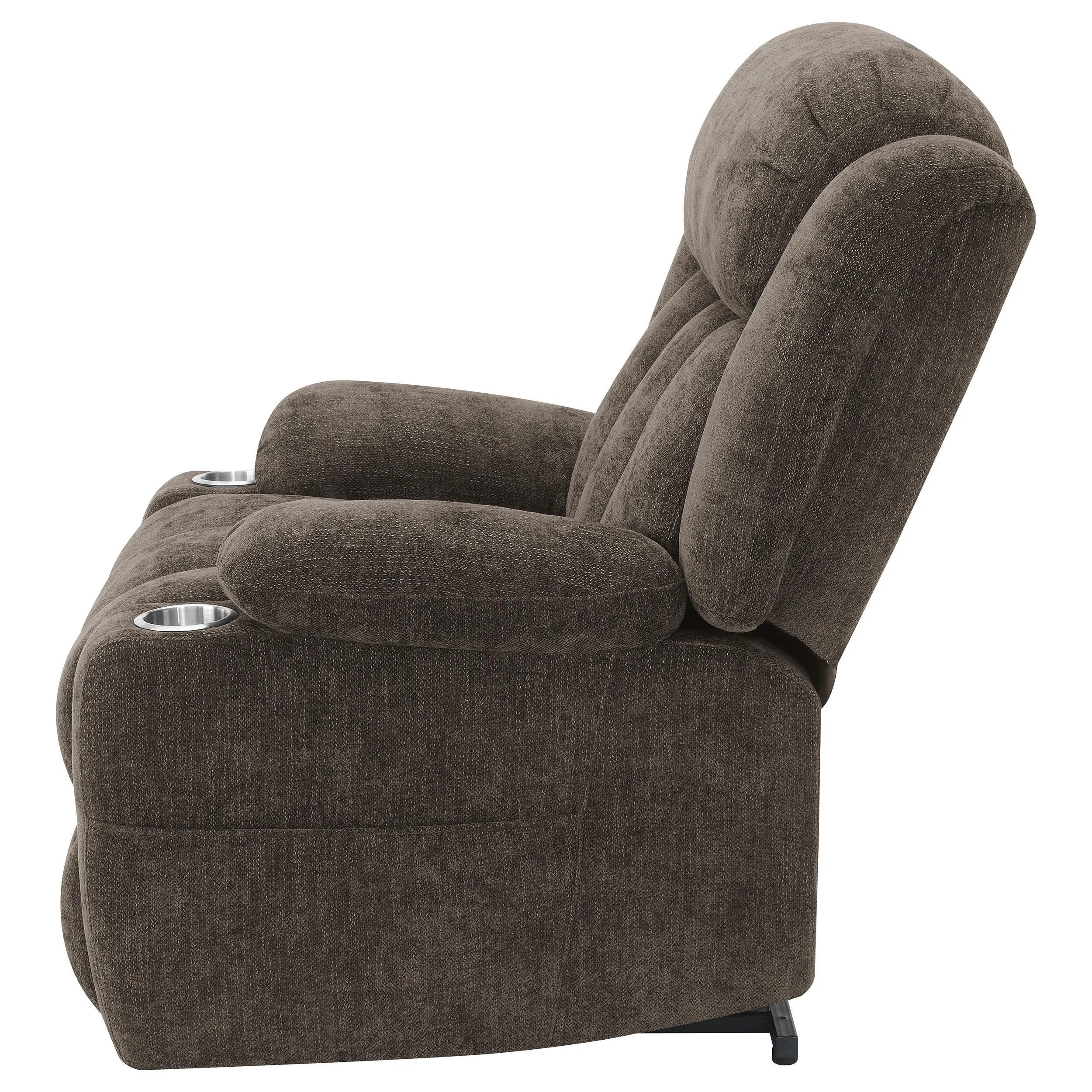 Houston Dark Brown Upholstered Power Lift Recliner Chair - Image 8