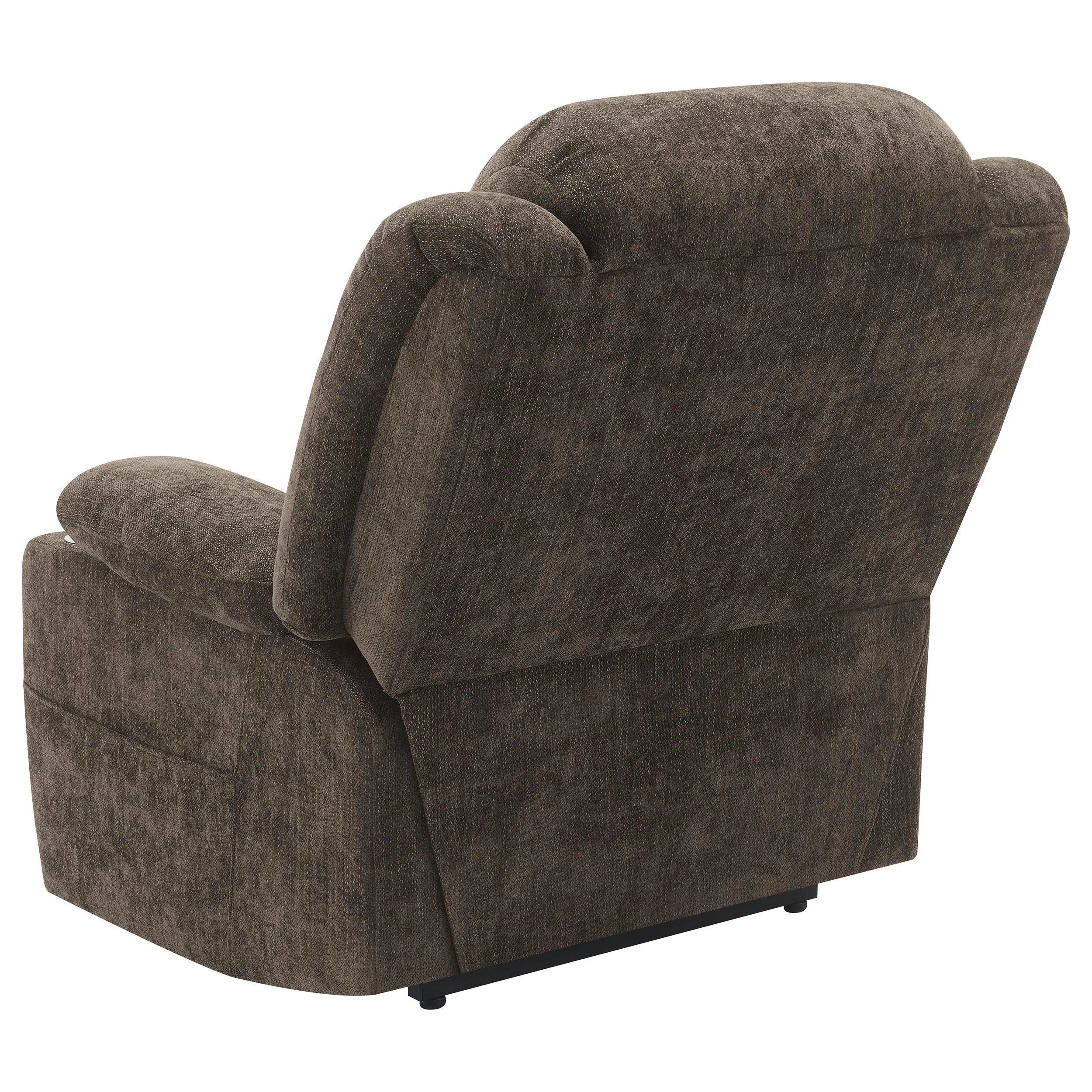 Houston Dark Brown Upholstered Power Lift Recliner Chair - Image 9