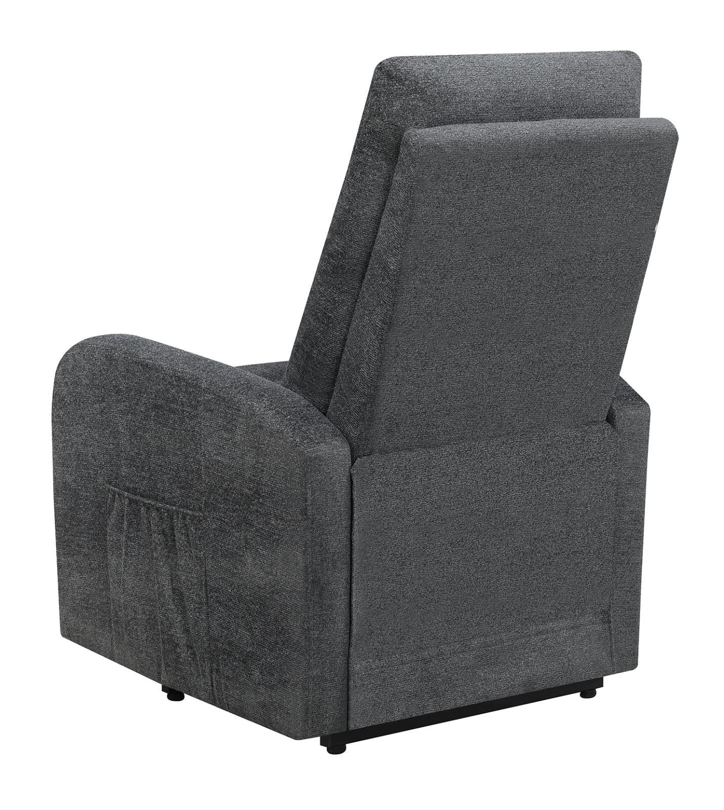 Howie Charcoal Tufted Upholstered Power Lift Recliner - Image 9