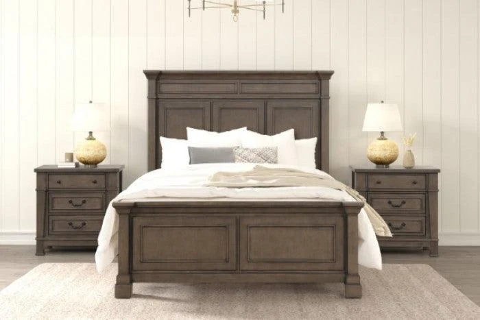 Huddersfield Dark Walnut King Panel Bed