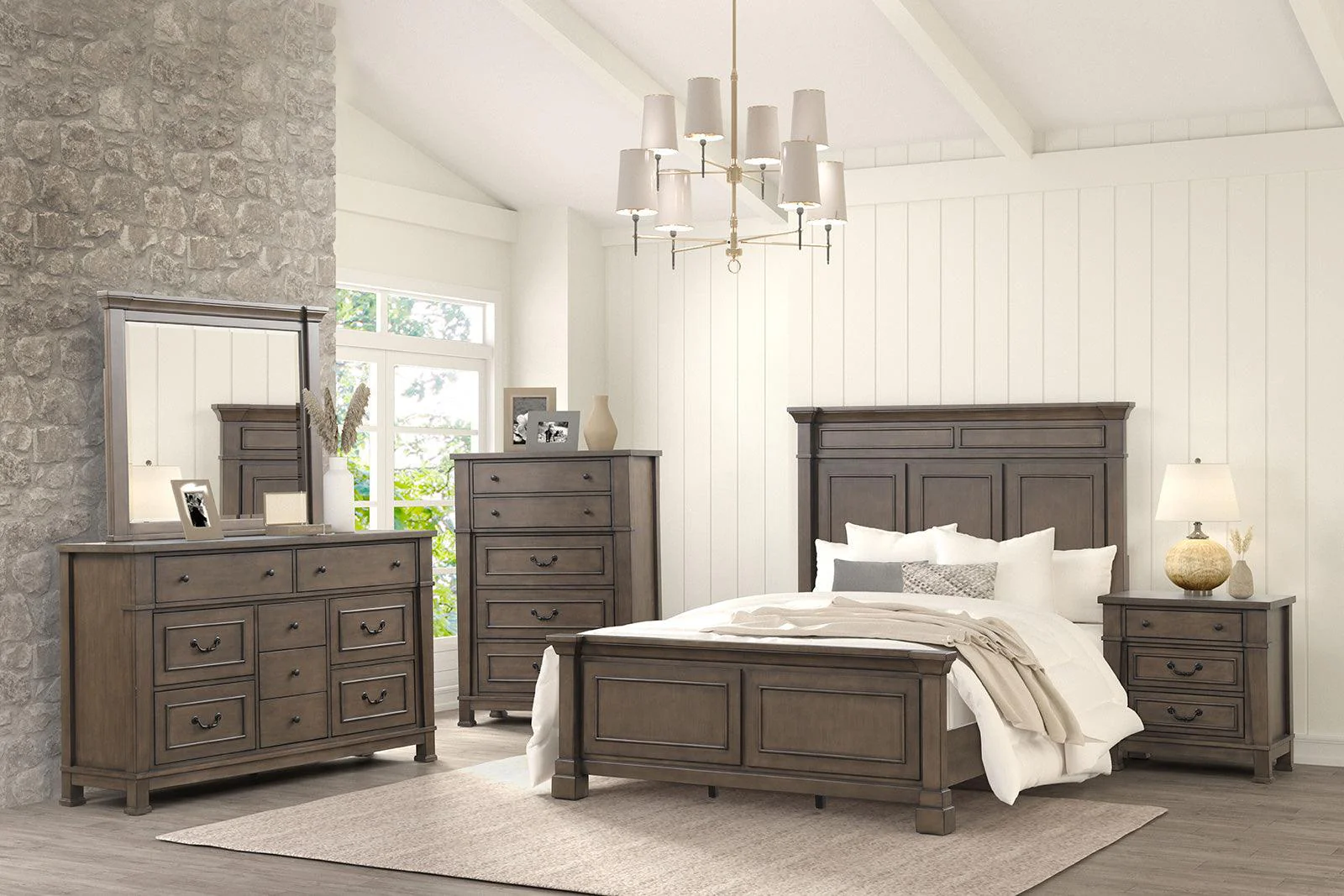 Huddersfield Dark Walnut King Panel Bed - Image 10
