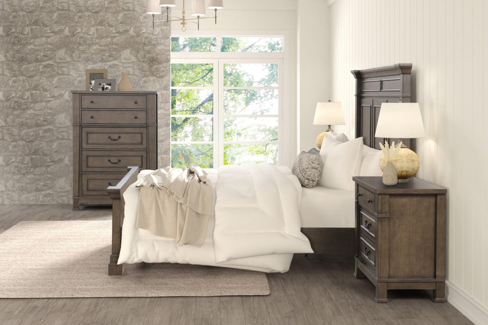 Huddersfield Dark Walnut King Panel Bed - Image 11
