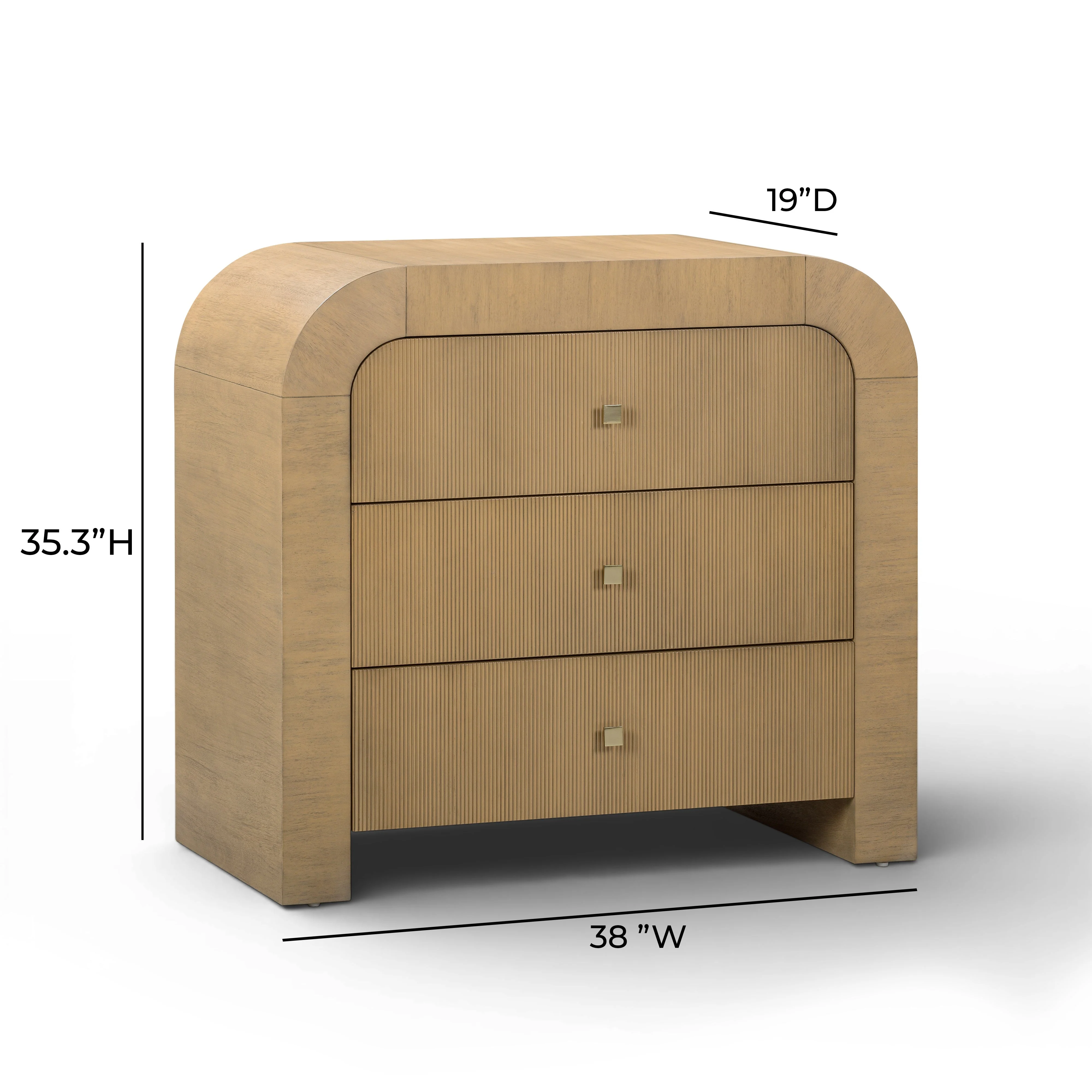 Hump 38" Arched 3-Drawer Bedside Chest - Image 18