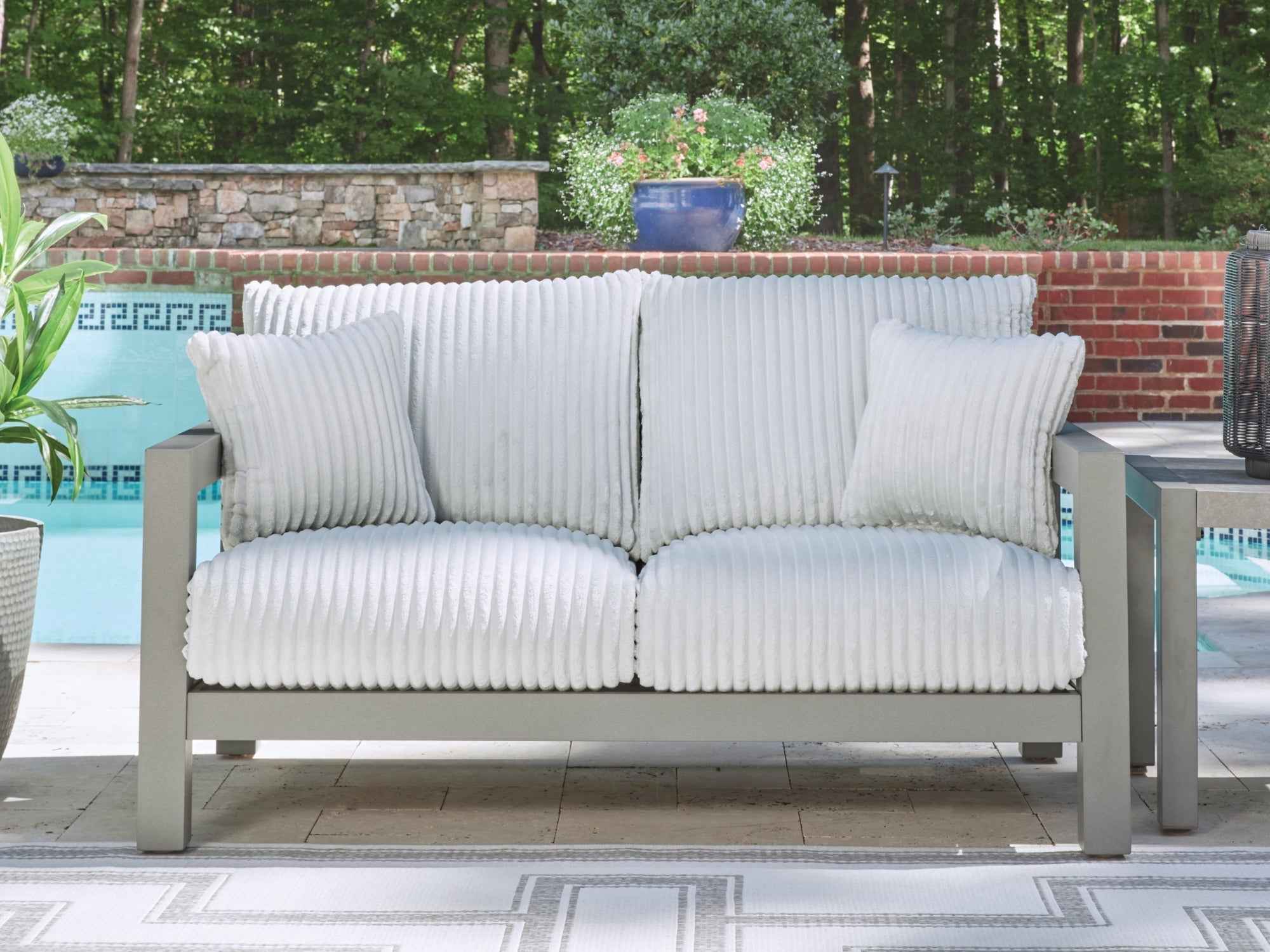 Hurley Park Gray Outdoor Sofa and Loveseat - Image 15