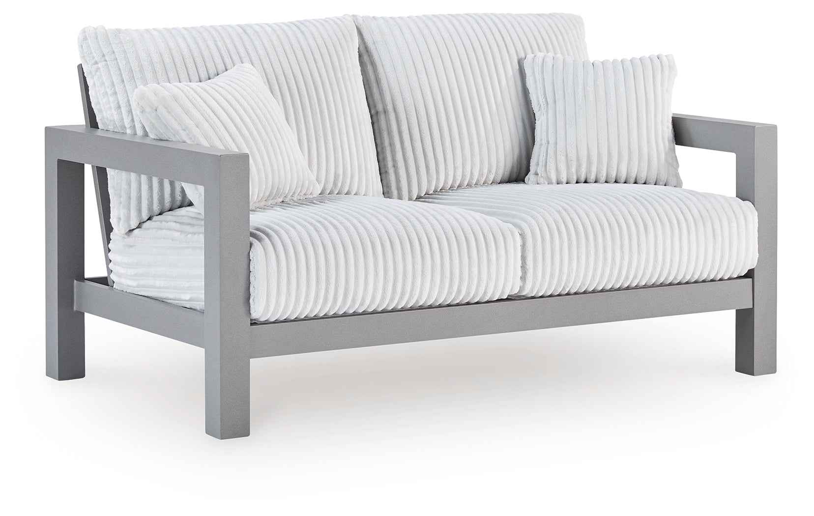 Hurley Park Gray Outdoor Sofa and Loveseat - Image 3