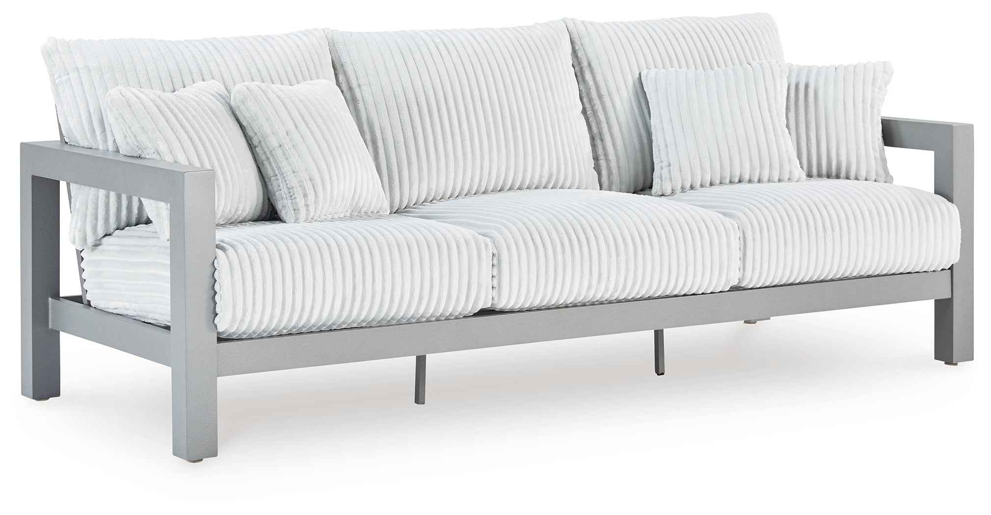 Hurley Park Gray Outdoor Sofa and Loveseat - Image 6