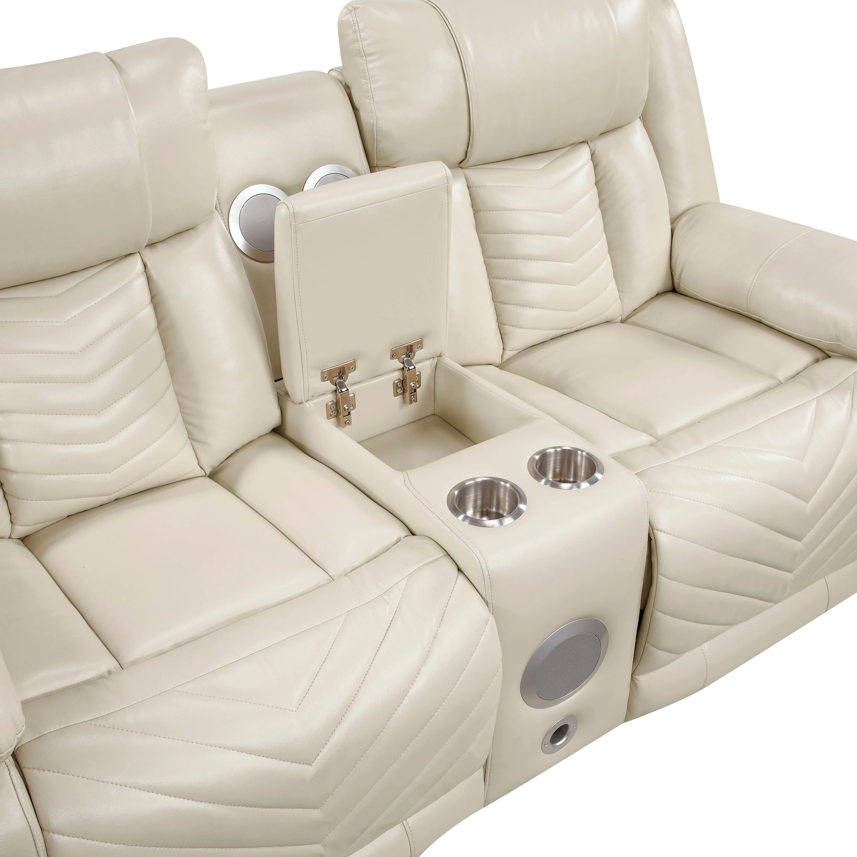 Huron Beige Power Double Reclining Living Room Set - Image 18