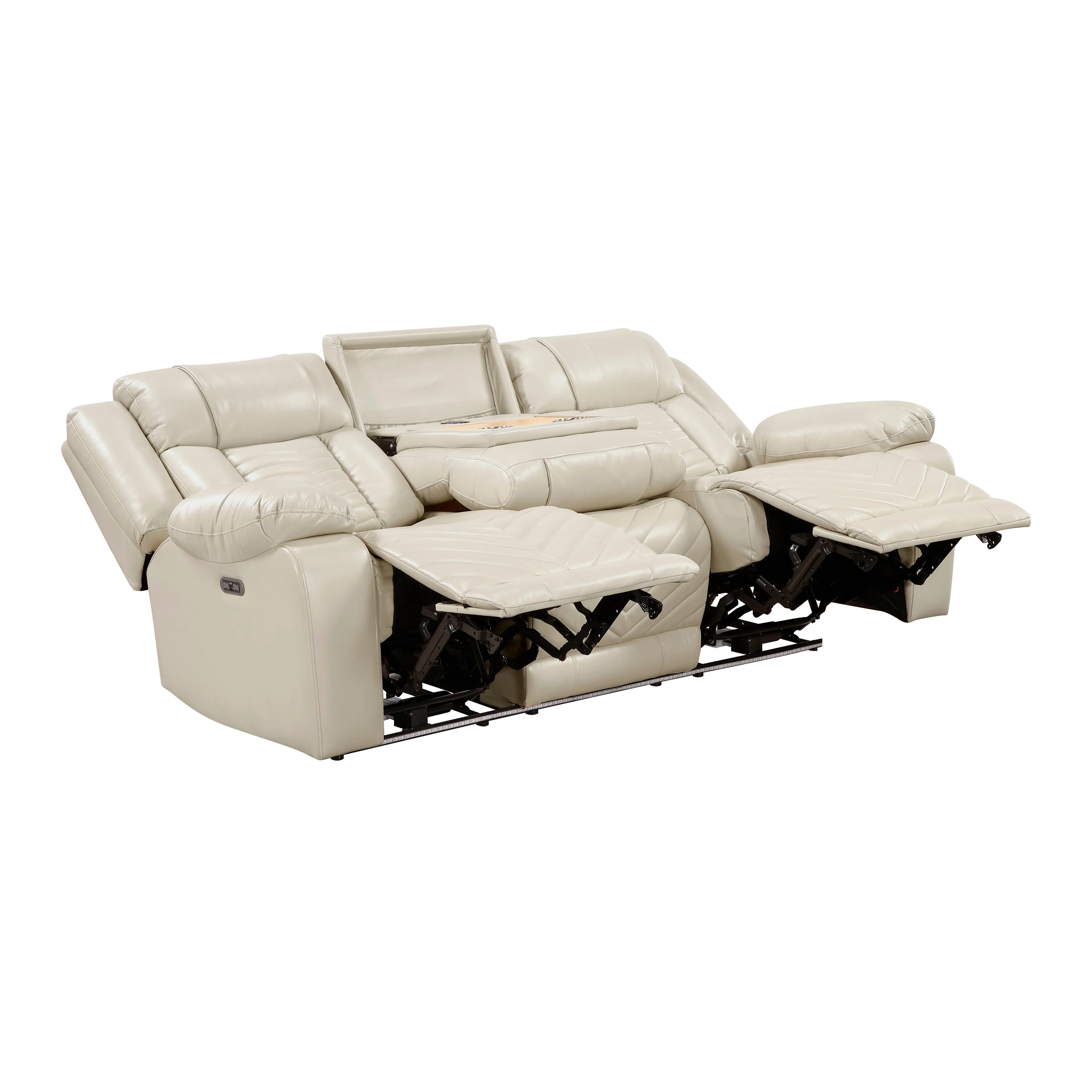 Huron Beige Power Double Reclining Living Room Set - Image 7