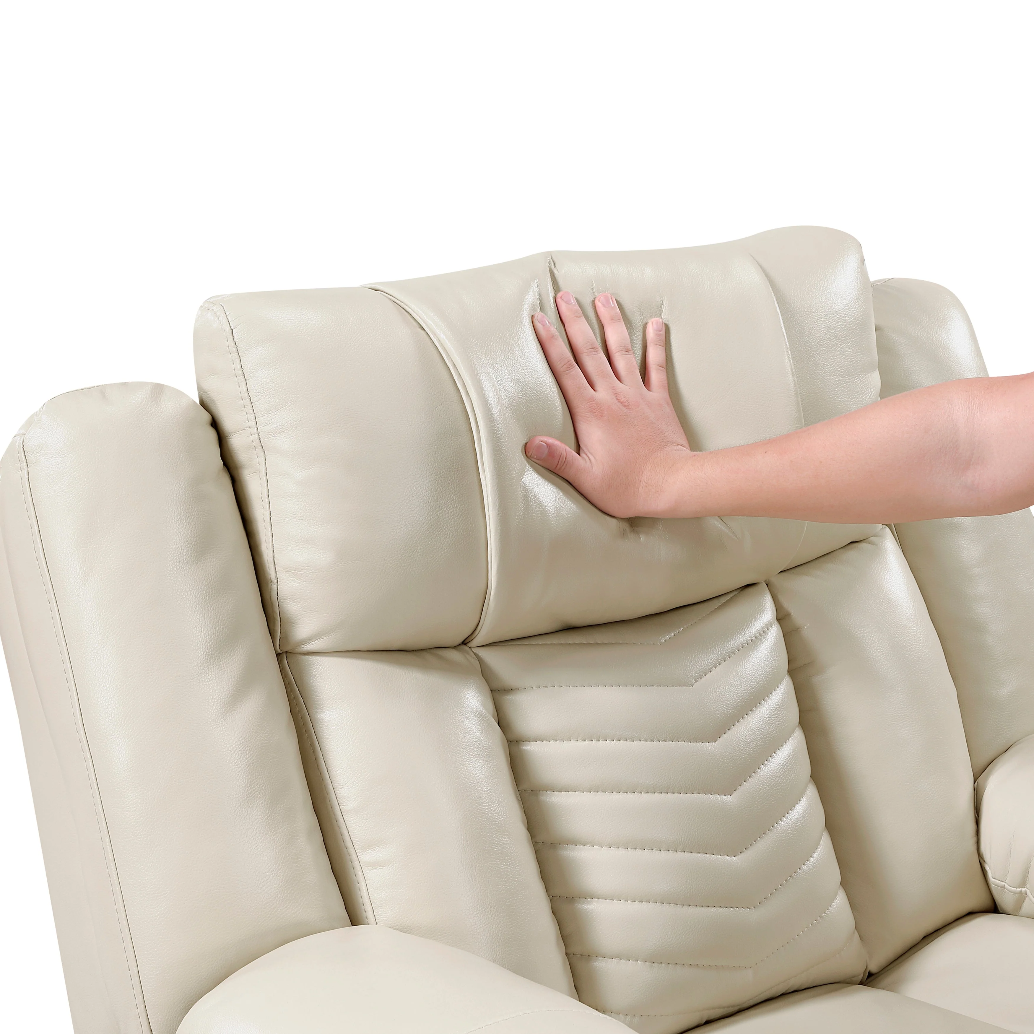 Huron Beige Power Reclining Chair - Image 13
