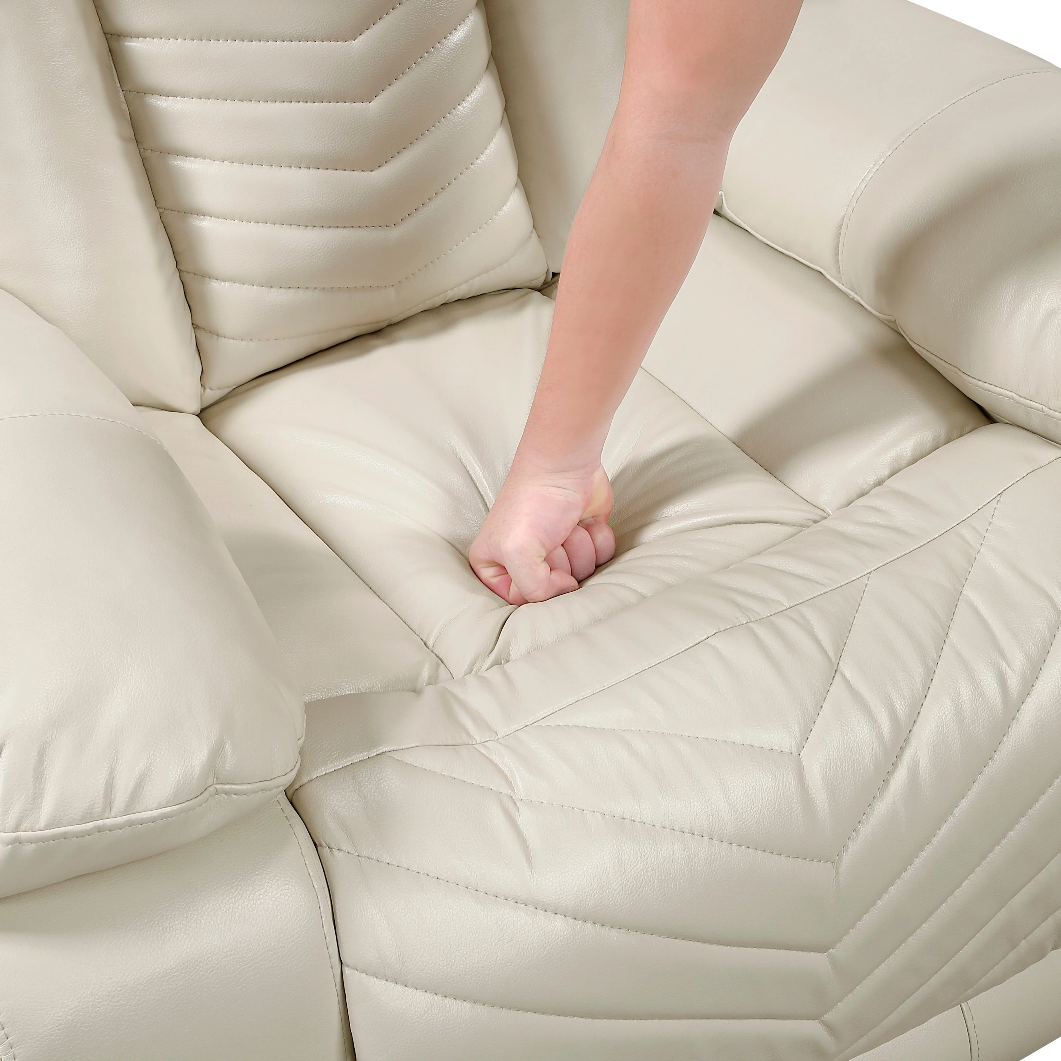Huron Beige Power Reclining Chair - Image 14