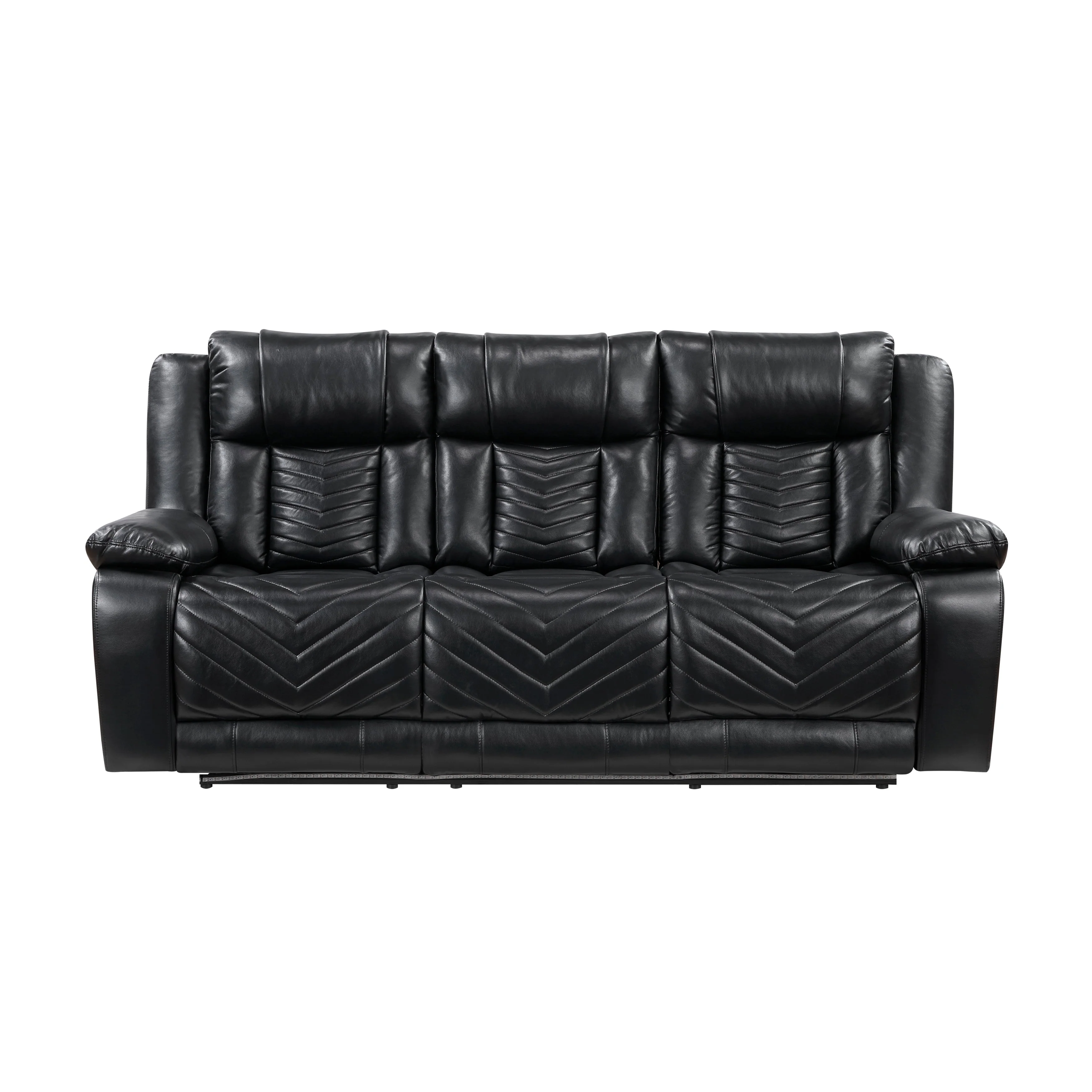 Huron Black Power Double Reclining Sofa