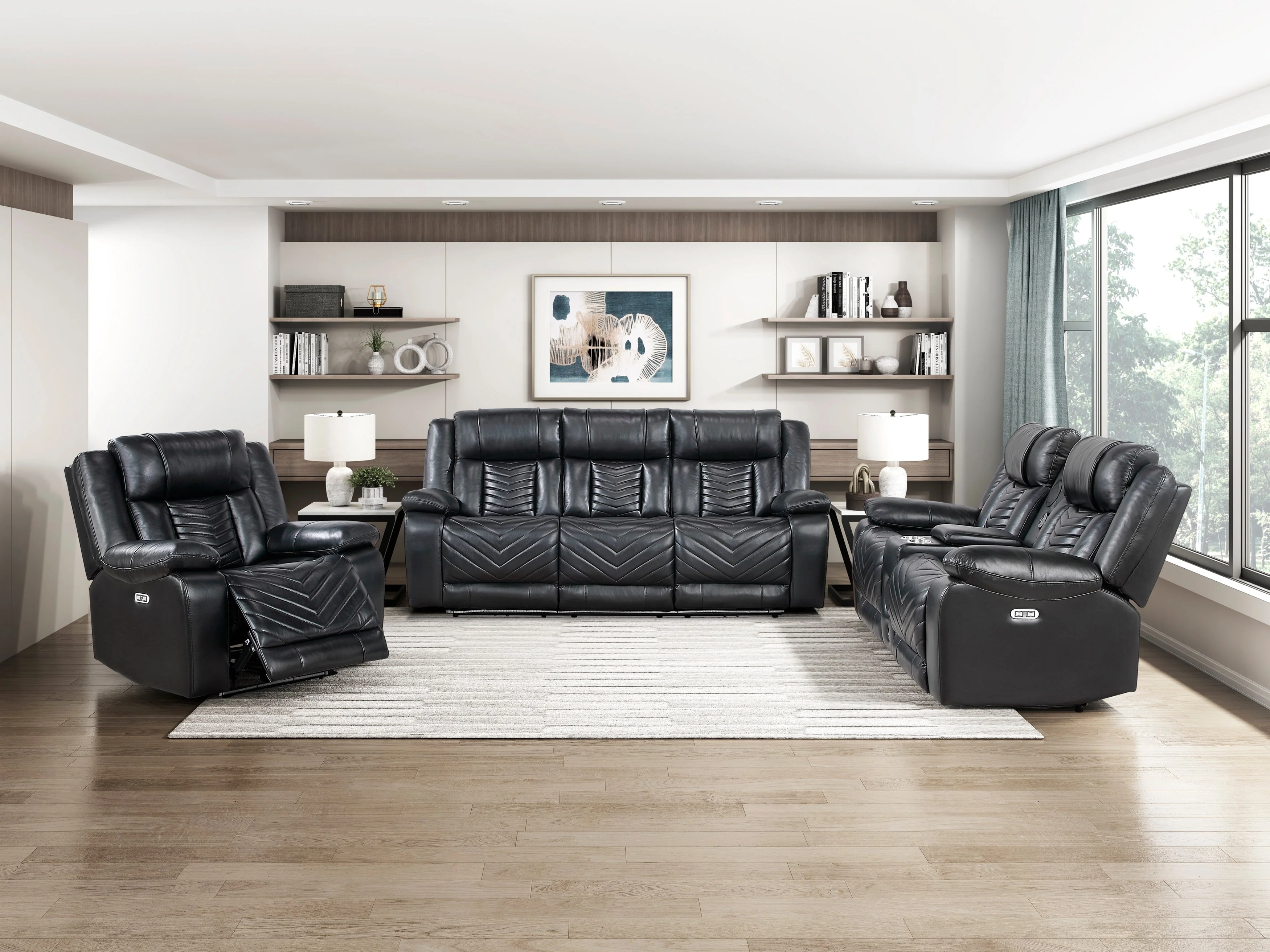 Huron Black Power Reclining Chair - Image 2
