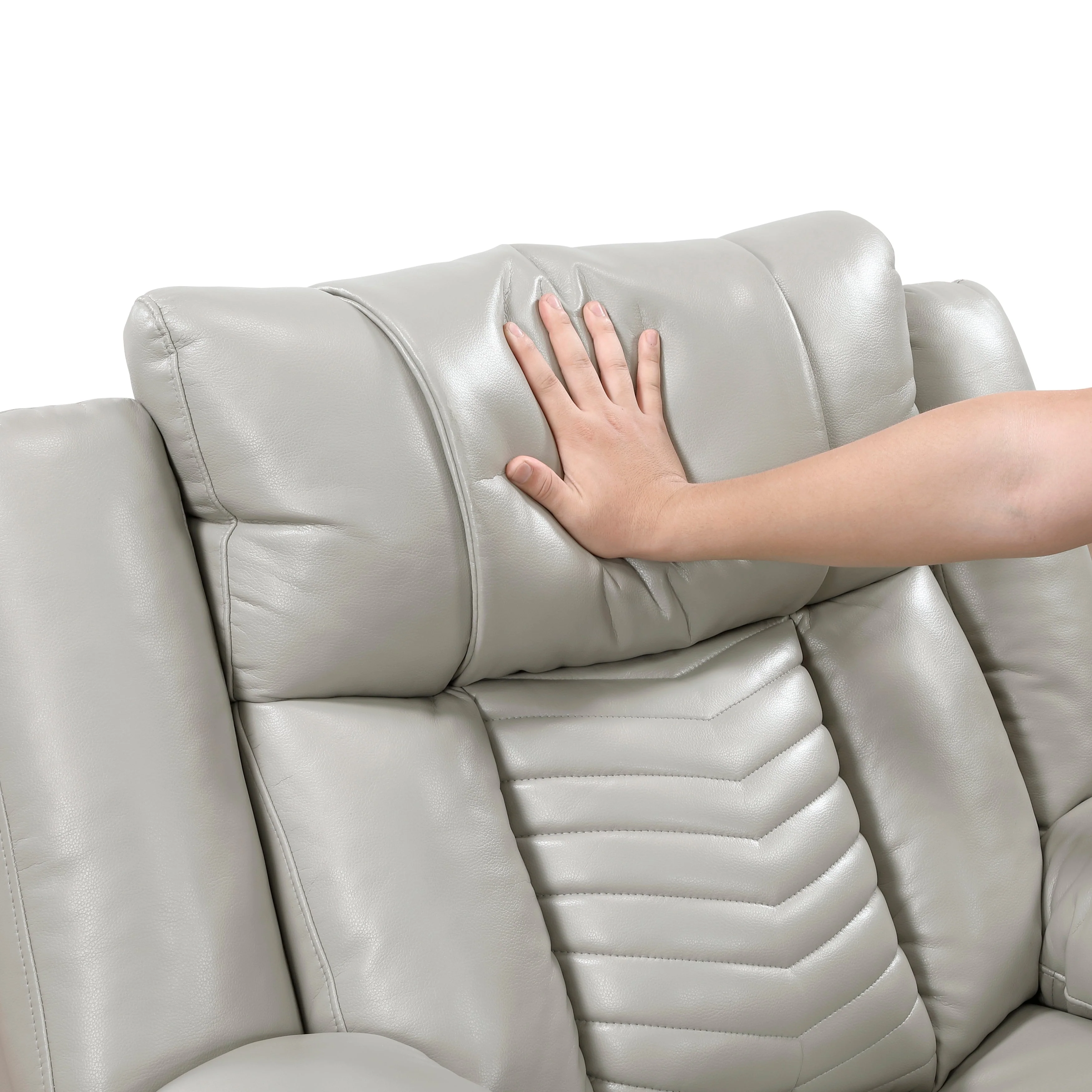 Huron Gray Power Reclining Chair - Image 14