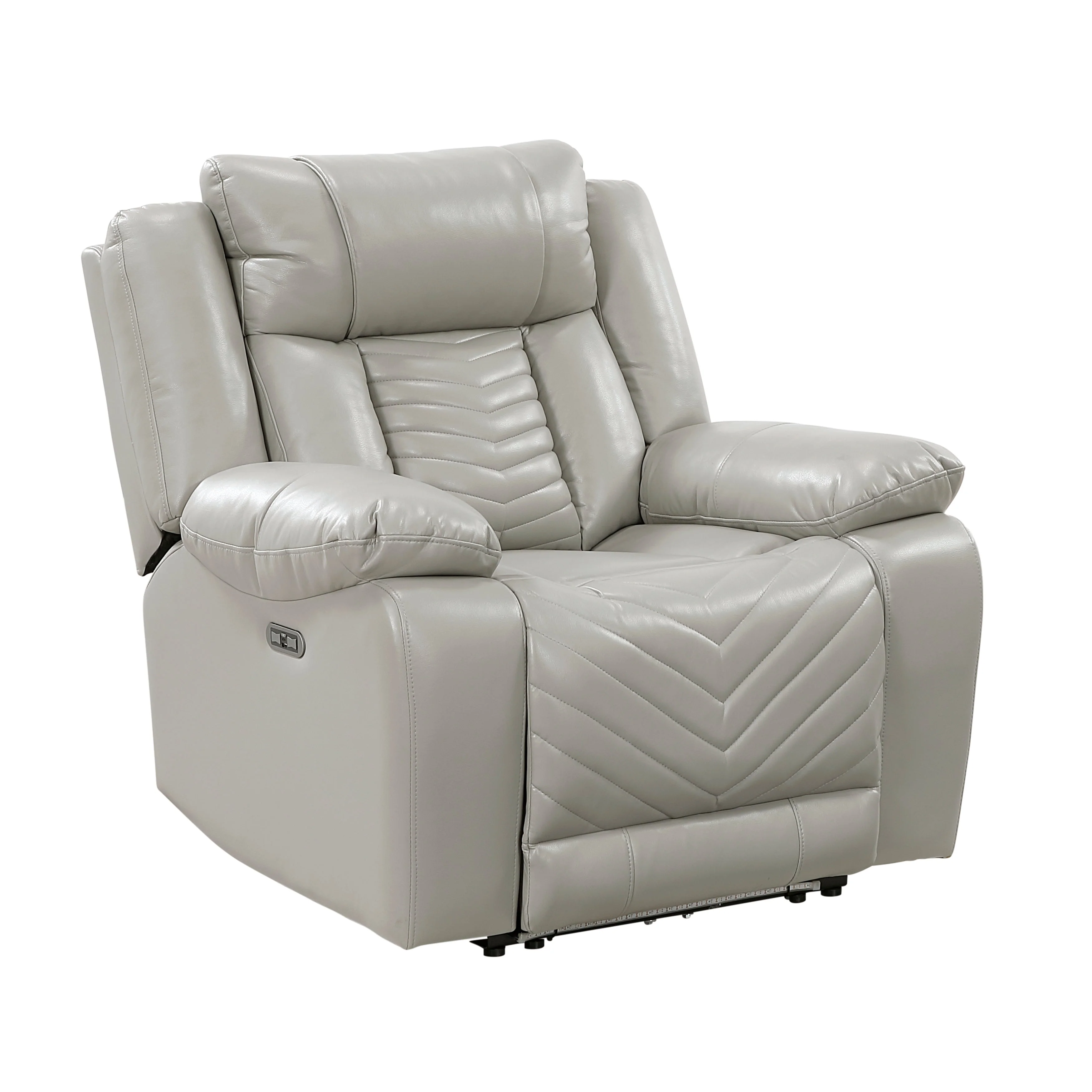 Huron Gray Power Reclining Chair - Image 4