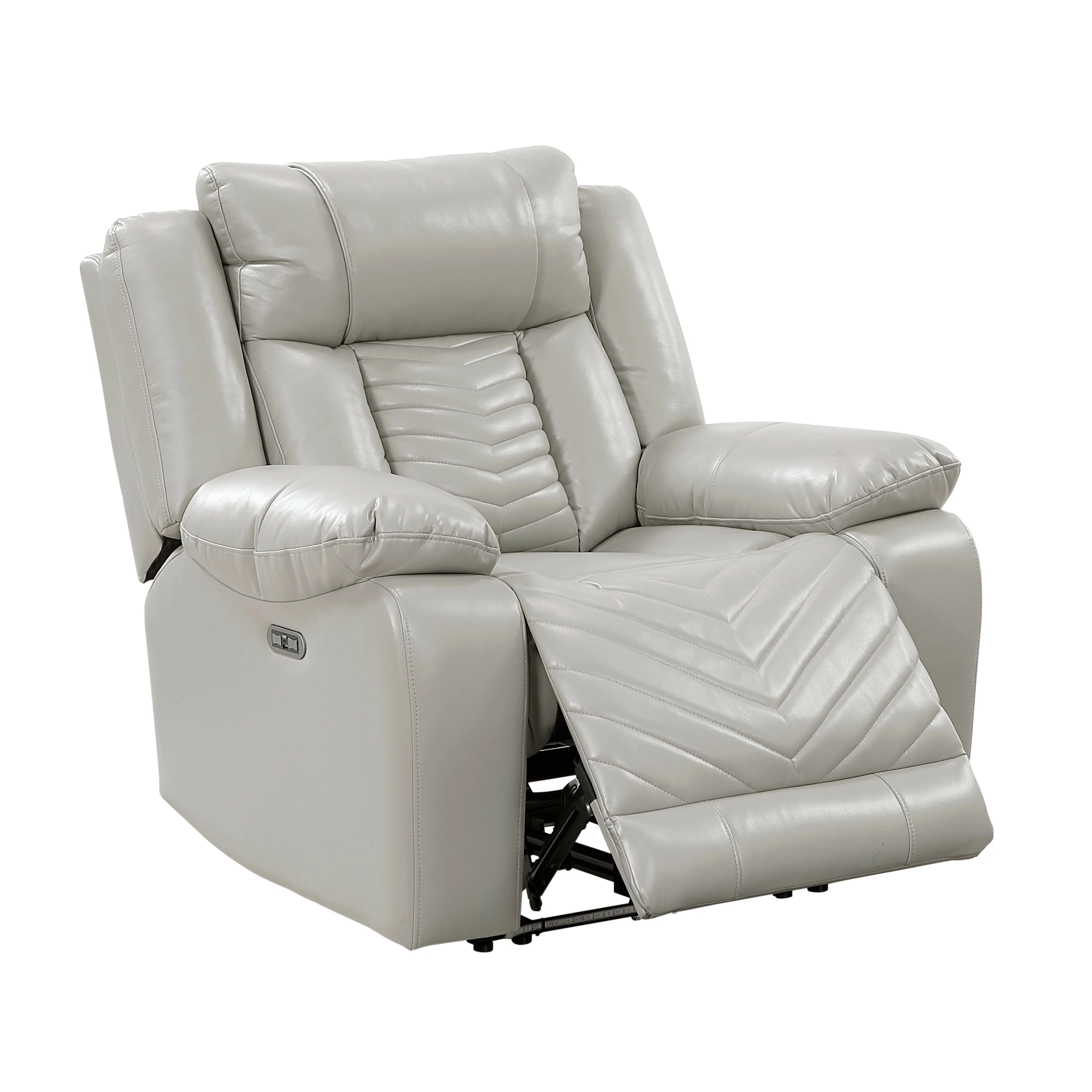 Huron Gray Power Reclining Chair - Image 9