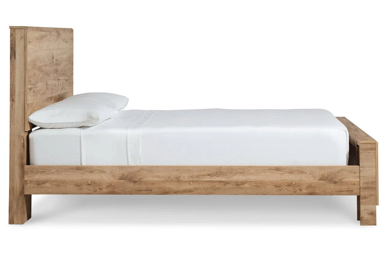 Hyanna Tan Brown Queen Panel Bed - Image 4