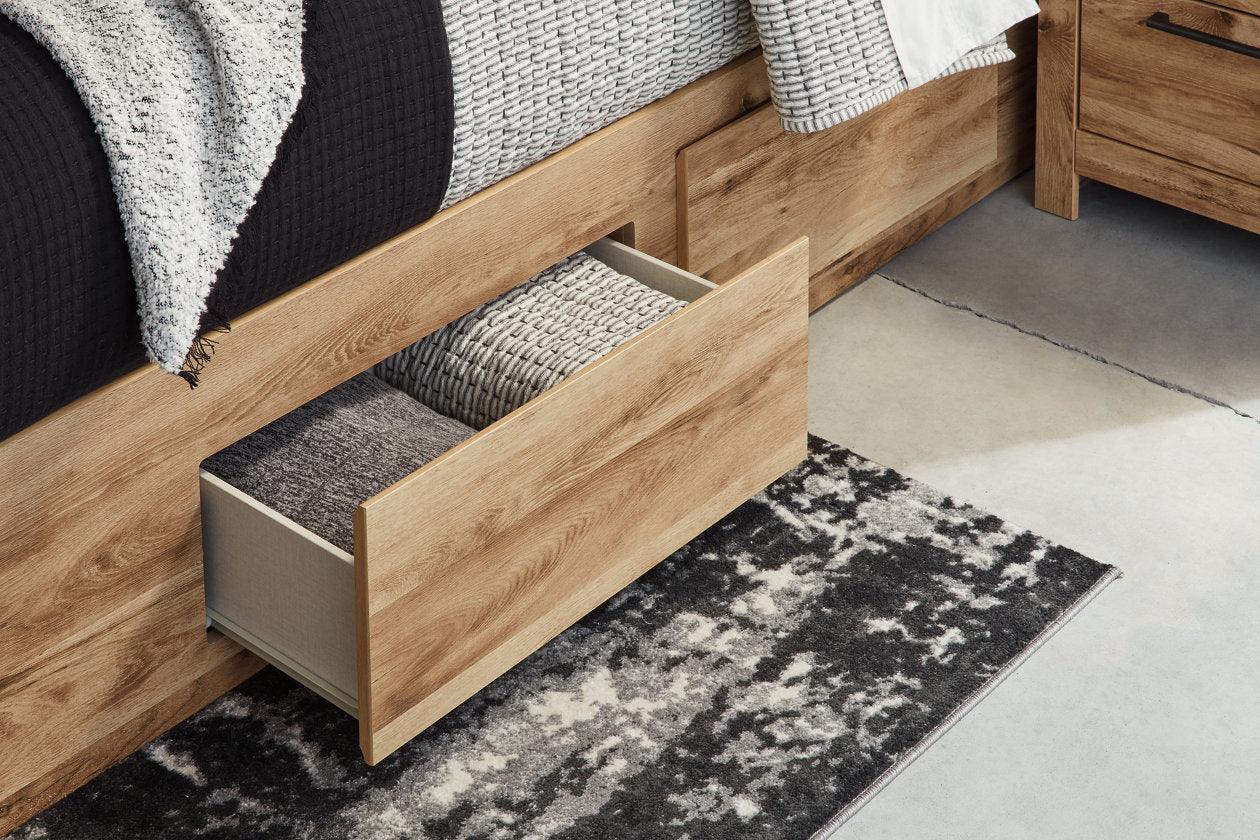 Hyanna Tan Brown Queen Platform Storage Bed with 1 Under Bed Storage Drawer - Image 5