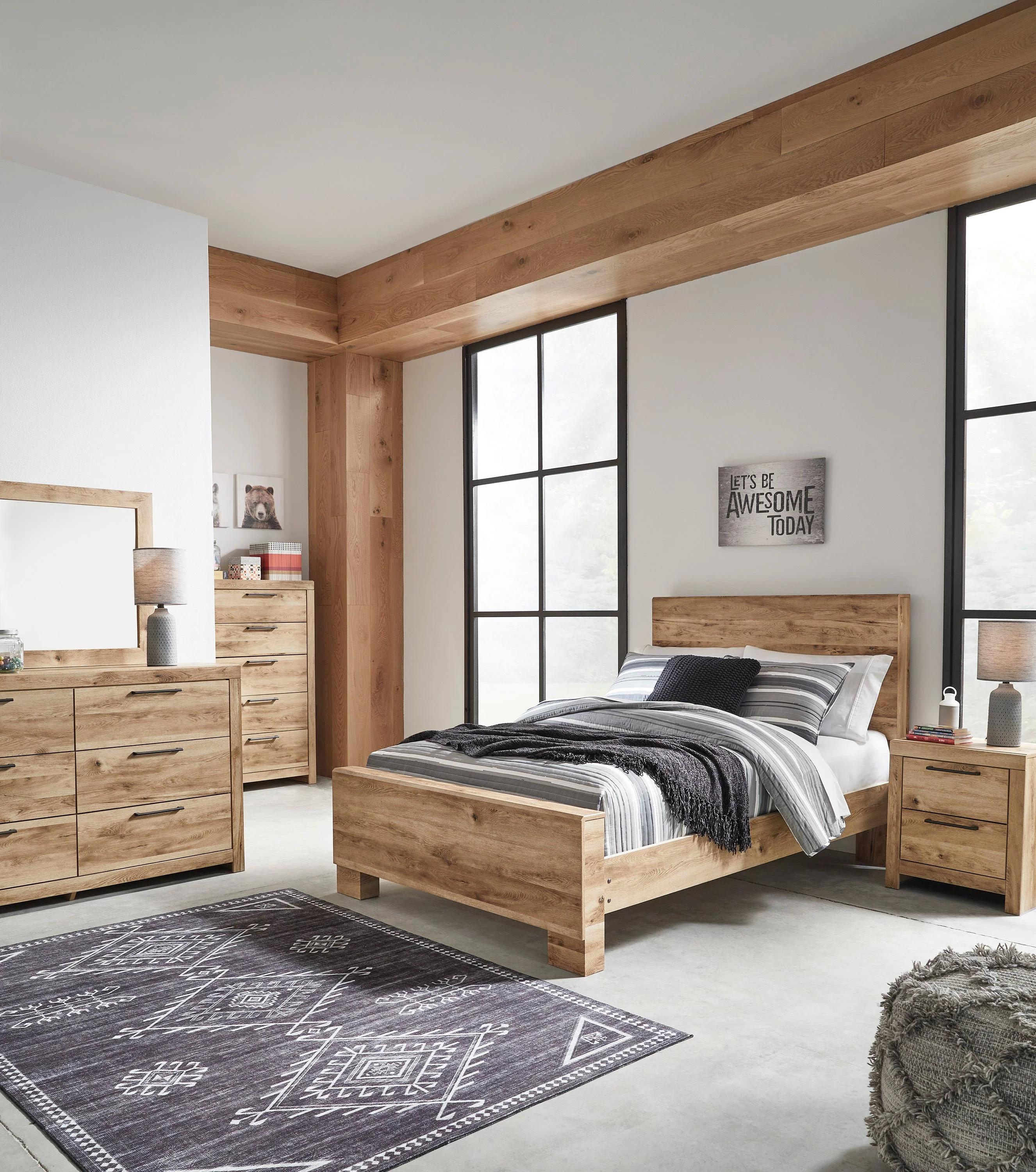 Hyanna Tan Brown Youth Panel Bedroom Set - Image 2