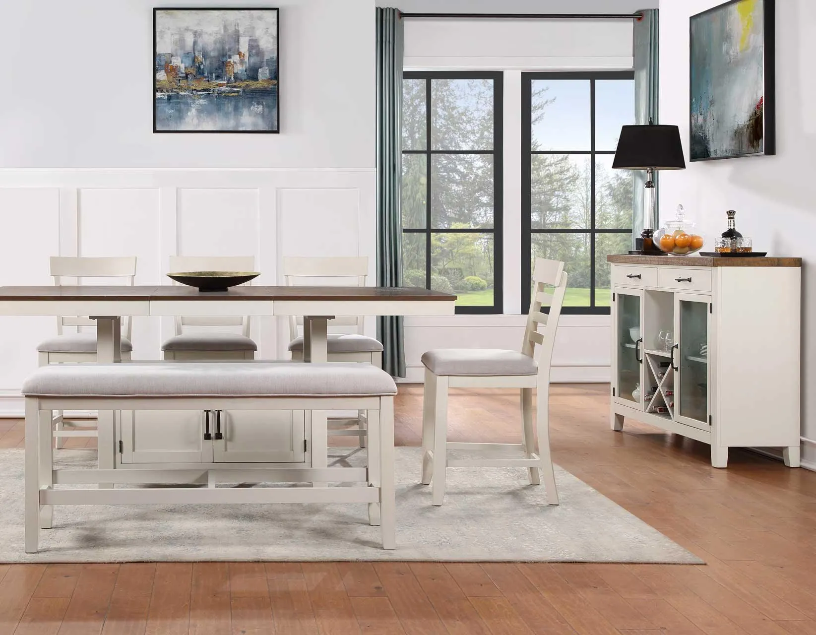 Hyland 80-inch Counter Table w/20-inch Leaf, Brown - Image 9