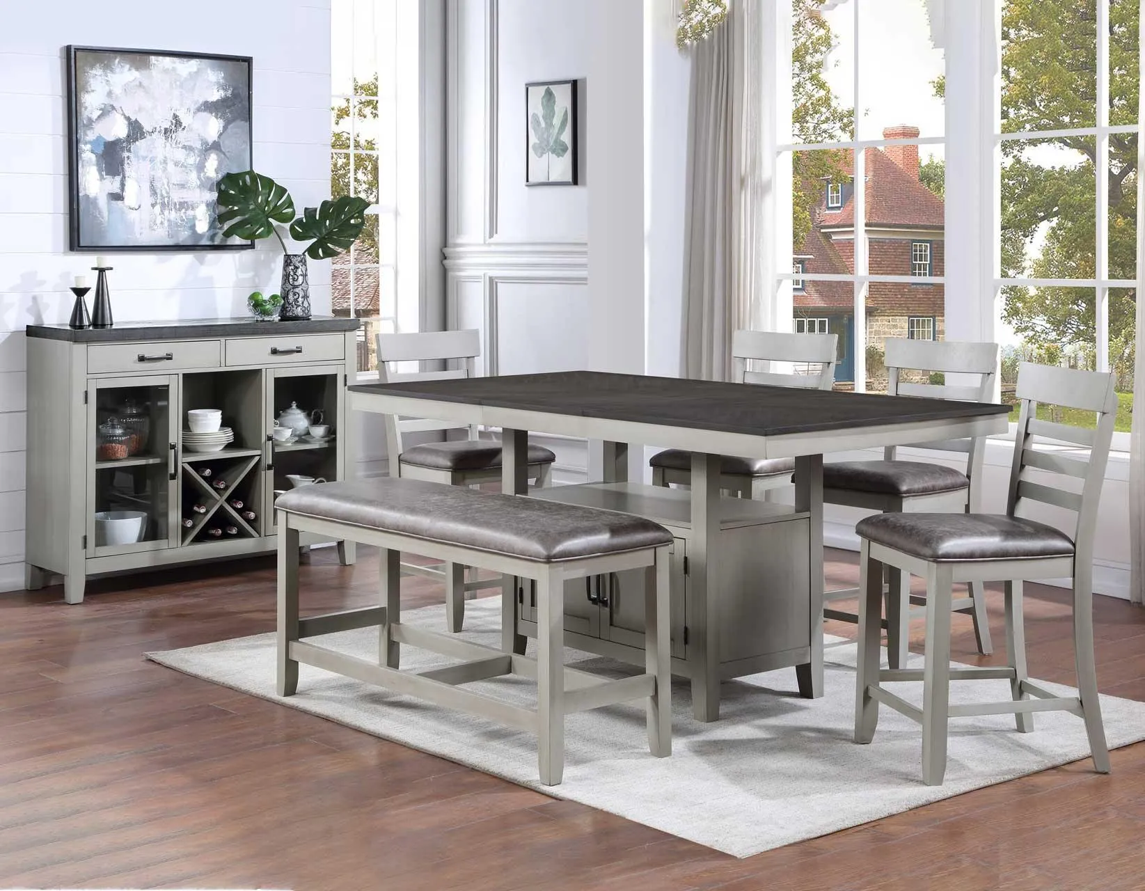 Hyland 80-inch Counter Table w/20-inch Leaf - Image 2