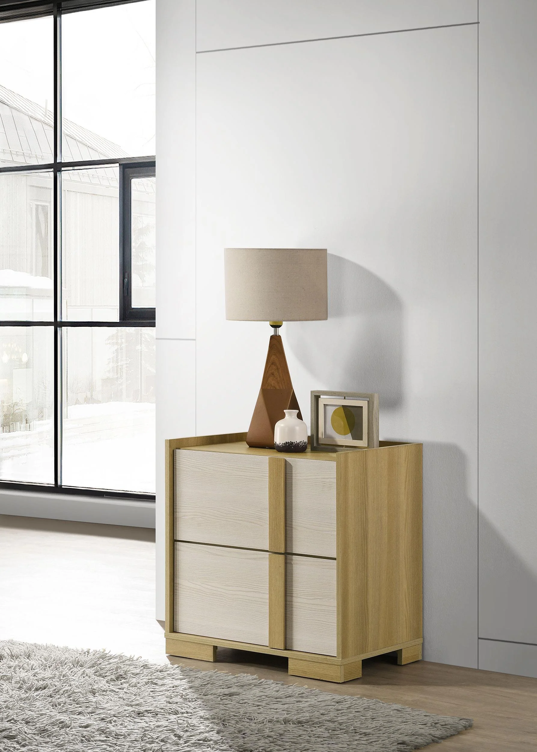 Hyland Natural 2-drawer Nightstand Bedside Table
