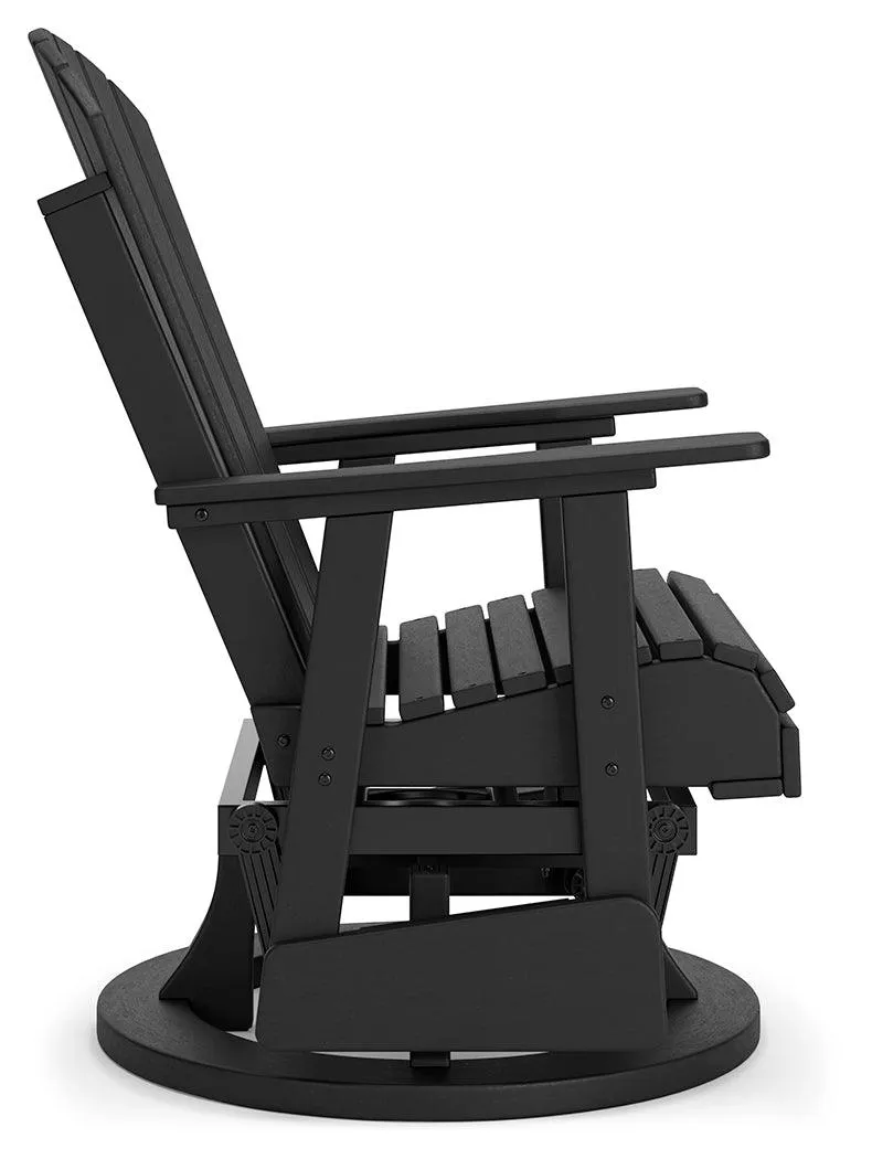 Hyland wave Black Outdoor Swivel Glider Chair - Image 7