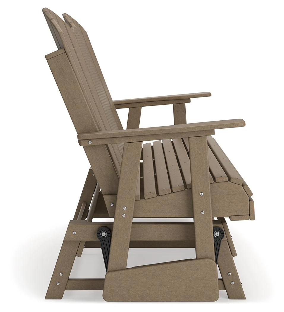 Hyland wave Driftwood Outdoor Glider Loveseat - Image 9